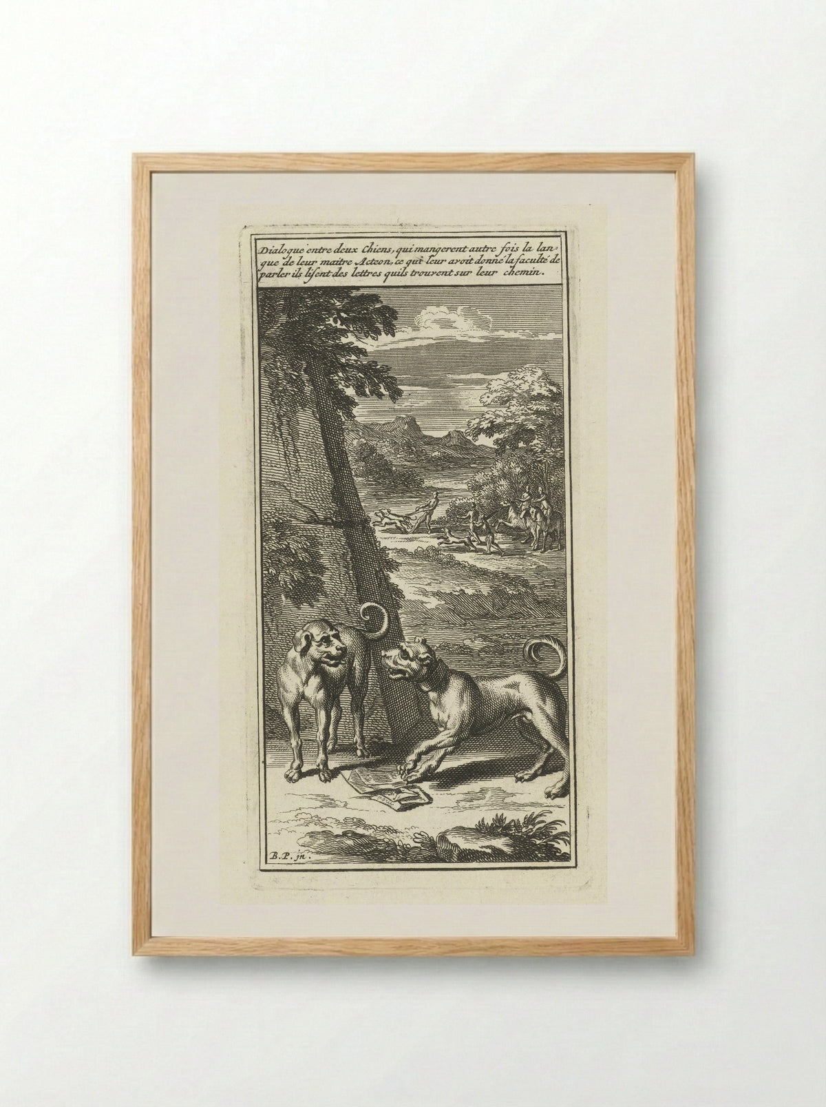 Dialoog tussen twee honden - Andries van Buysen (Sr.) - Framed Print Wood