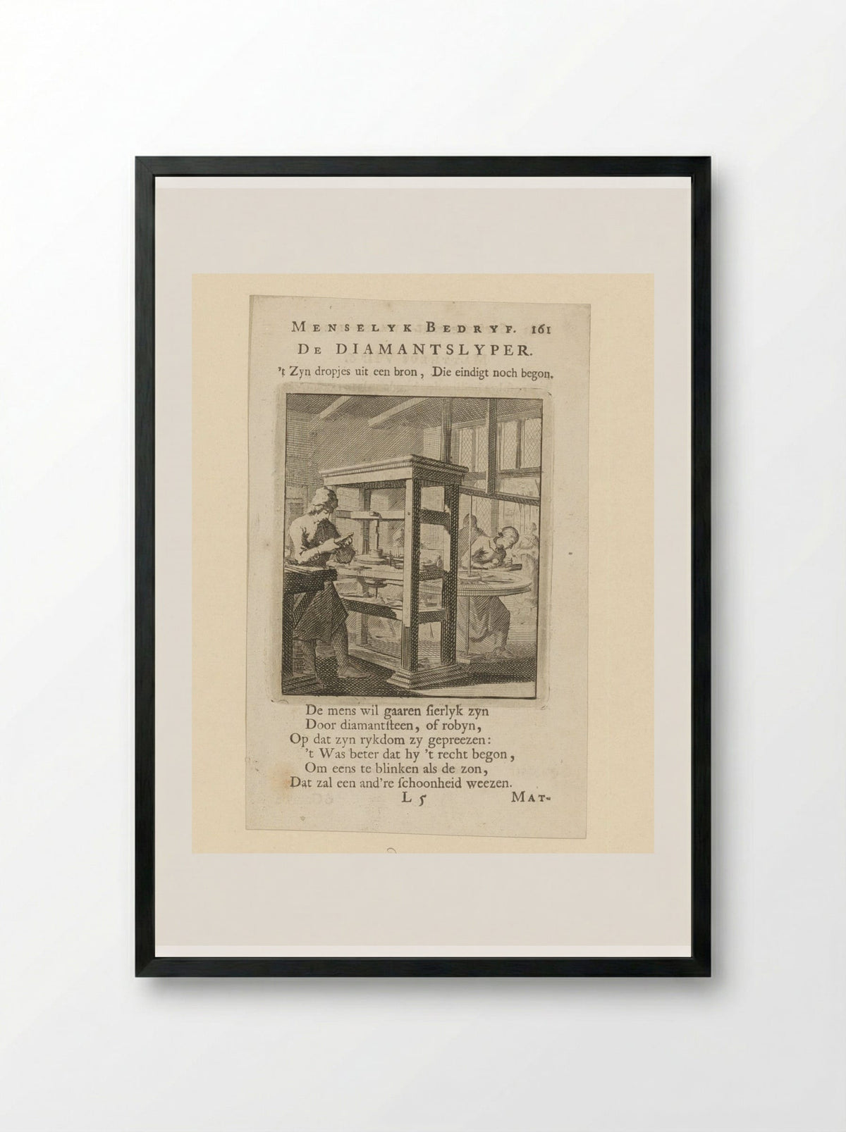 Diamantslijper - Cornelis van der Sys - Framed Print Black
