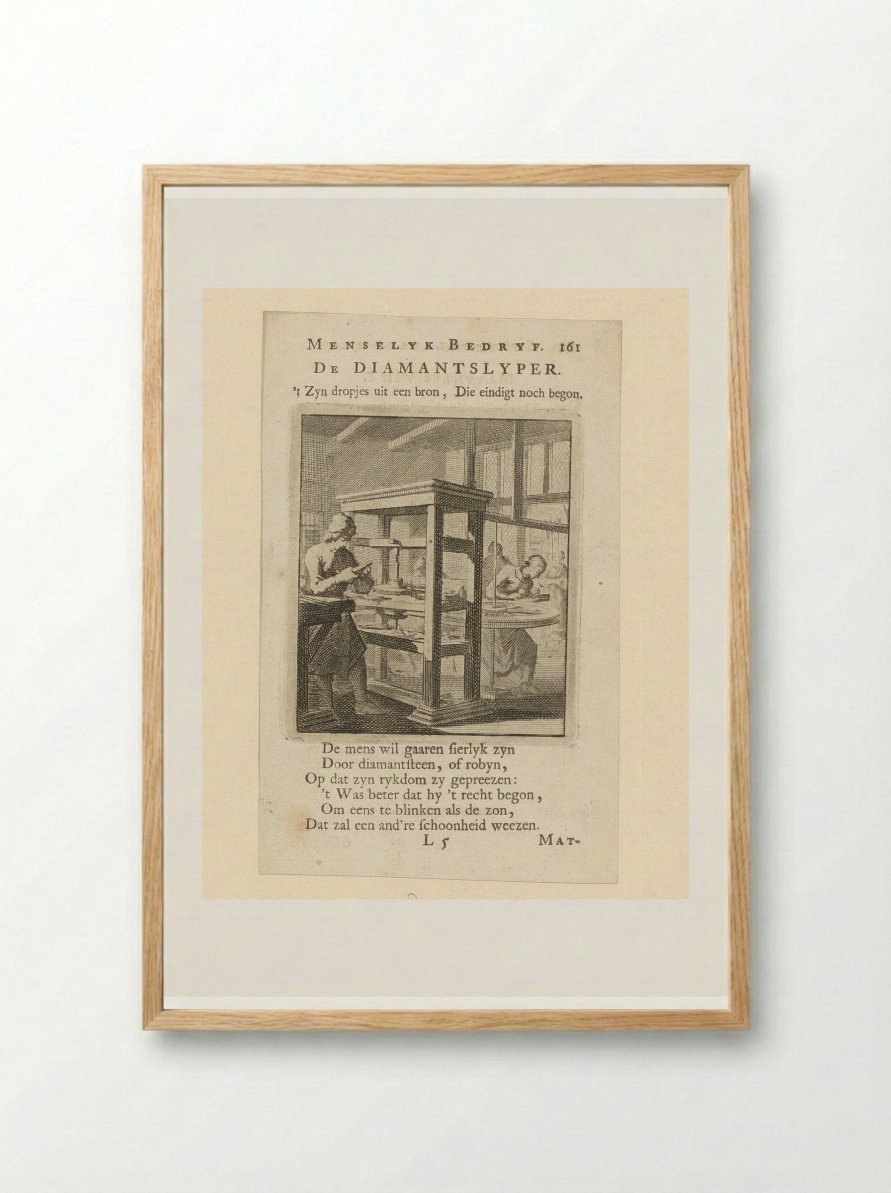 Diamantslijper - Cornelis van der Sys - Framed Print Wood