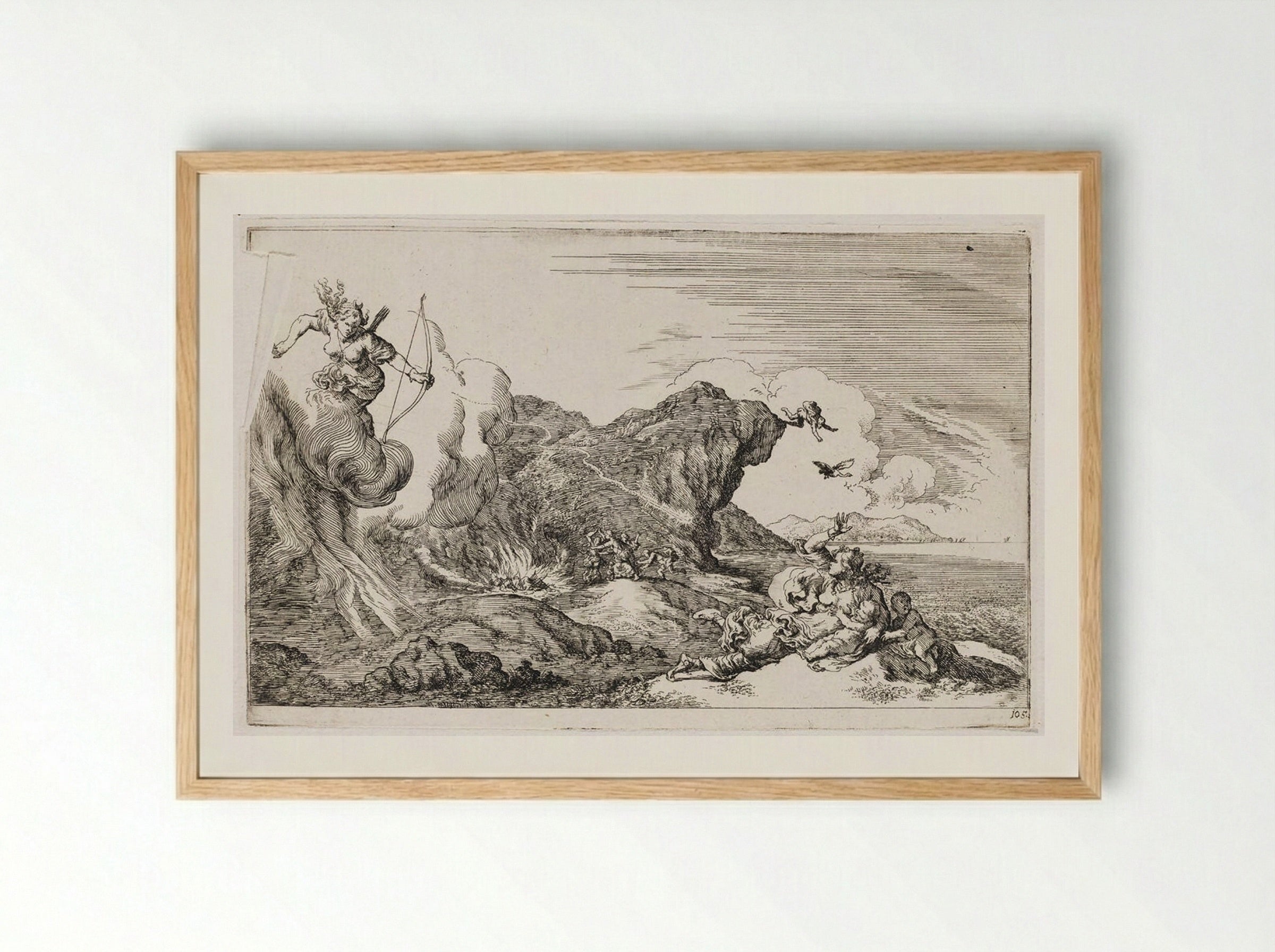 Diana Kills Chione - Johann Wilhelm Baur - Framed Print Wood