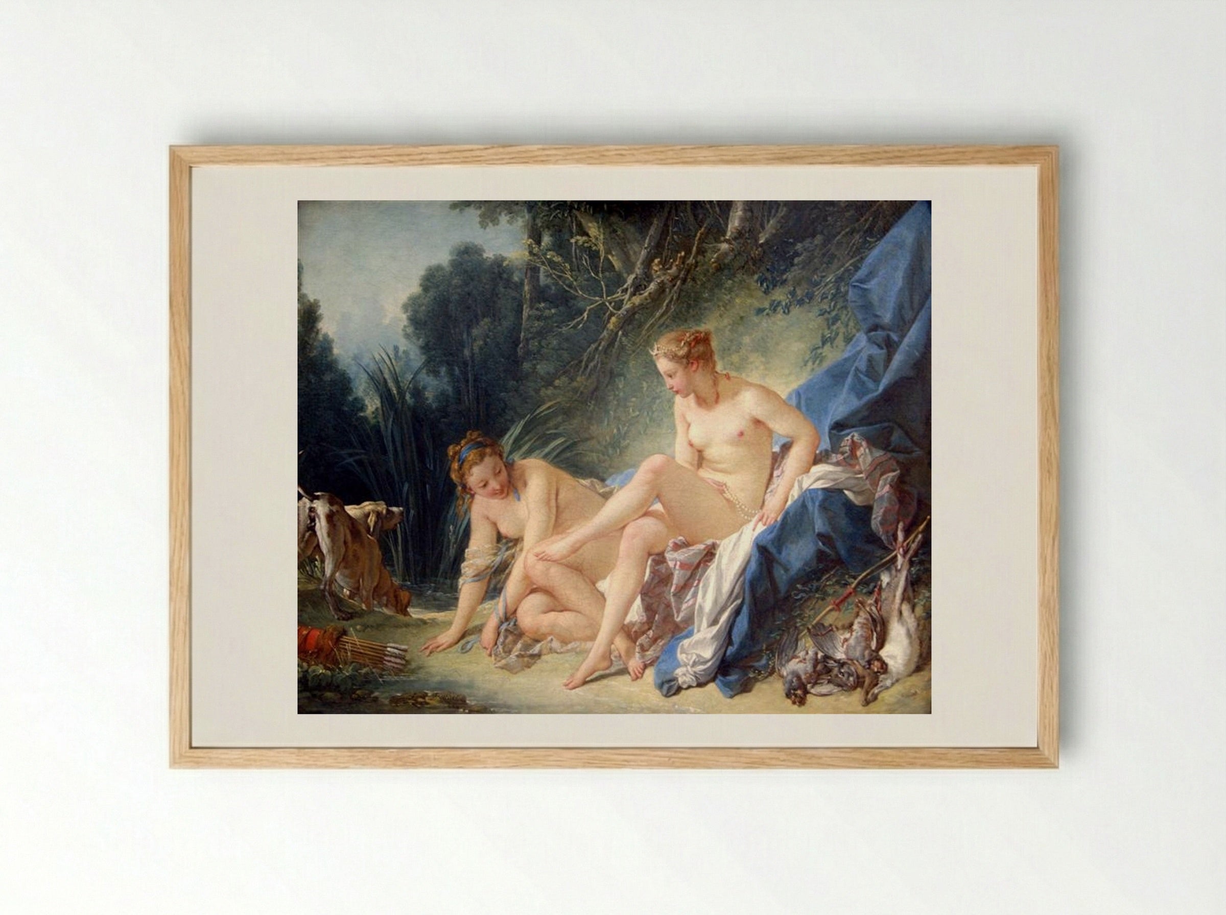 Diana Leaving the Bath - François Boucher - Framed Print Wood