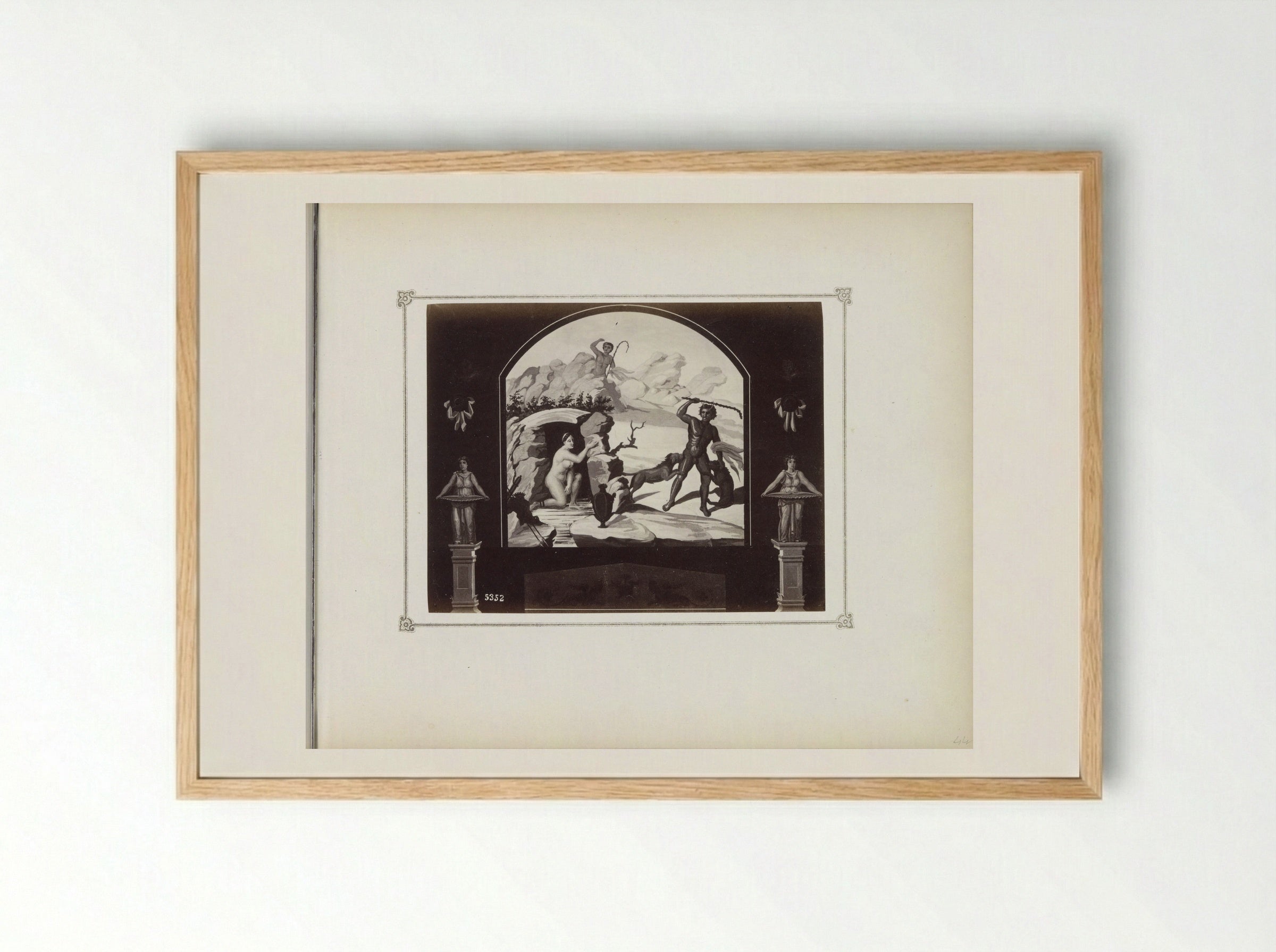 Diana and Actaeon (After Pompeian Fresco) - Giorgio Sommer - Framed Print Wood