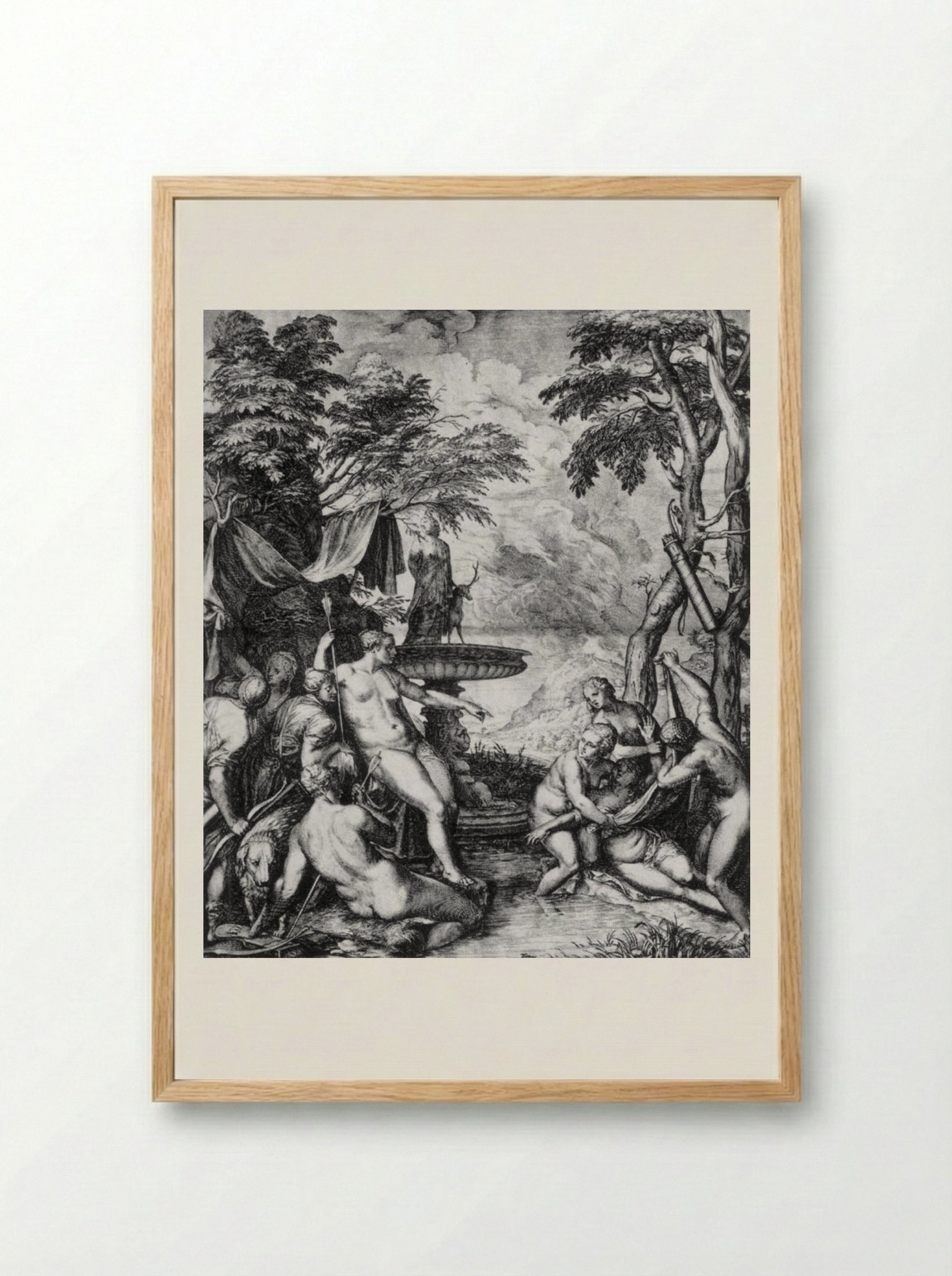 Diana and Callisto - Cornelis Cort - Framed Print Wood