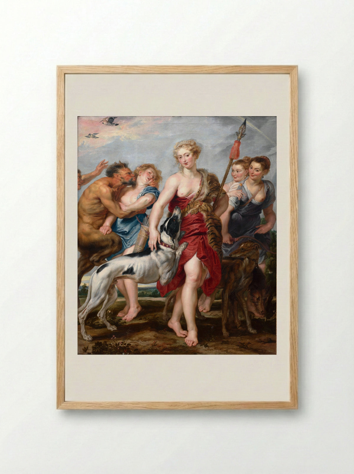Diana and Her Nymphs Departing for the Hunt - Peter Paul Rubens - Framed Print Wood