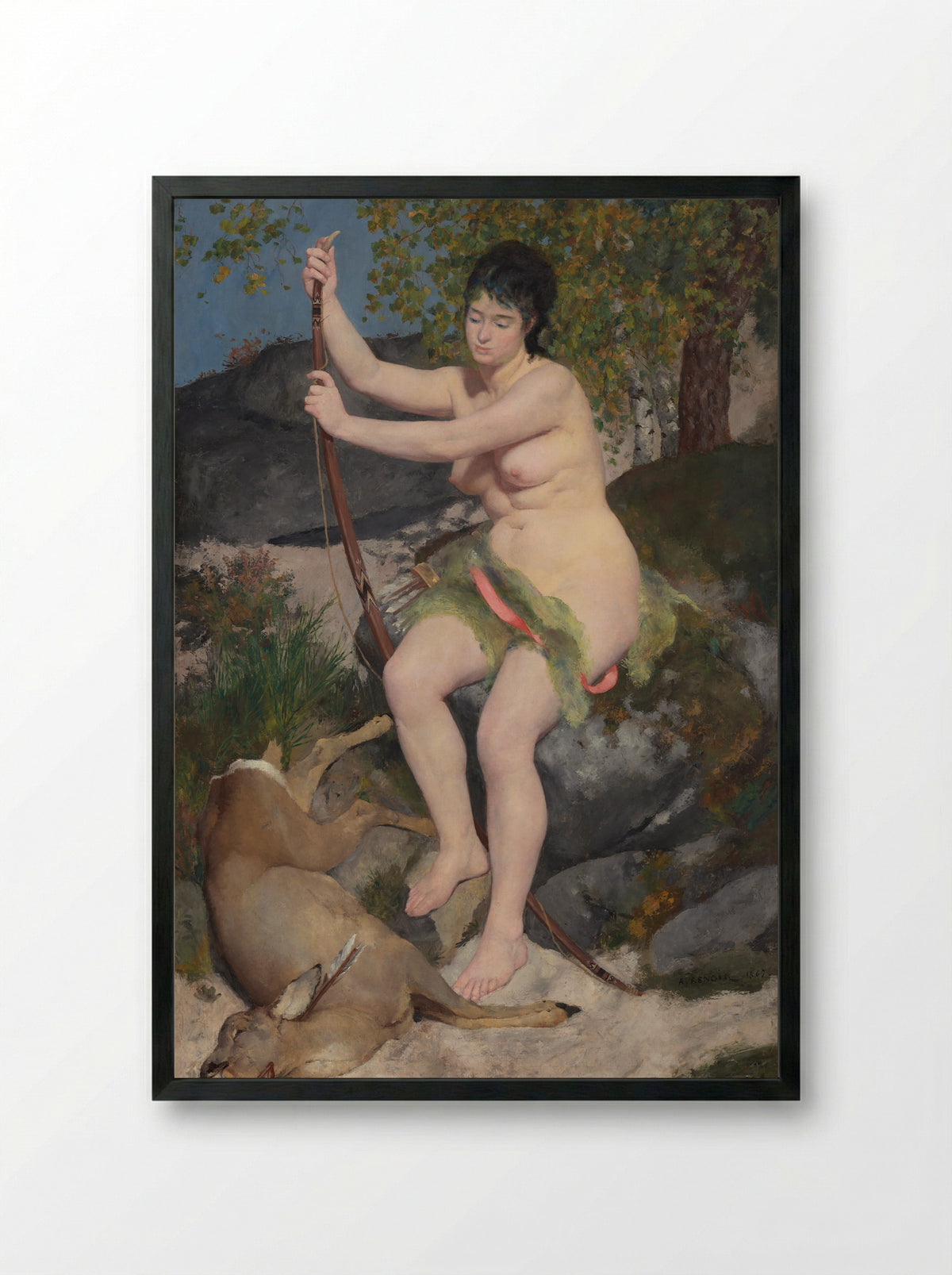 Diana - Pierre-Auguste Renoir - Framed Print Black