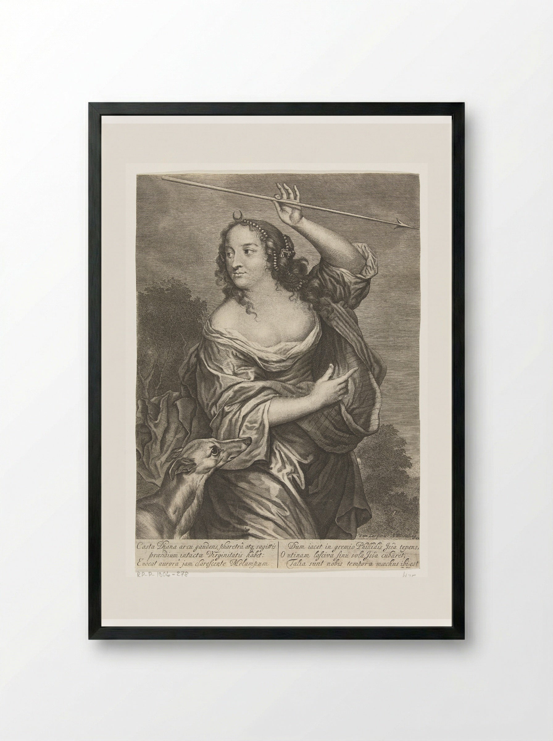 Diane de Poitiers as Diana - Abraham Bloteling - Framed Print Black