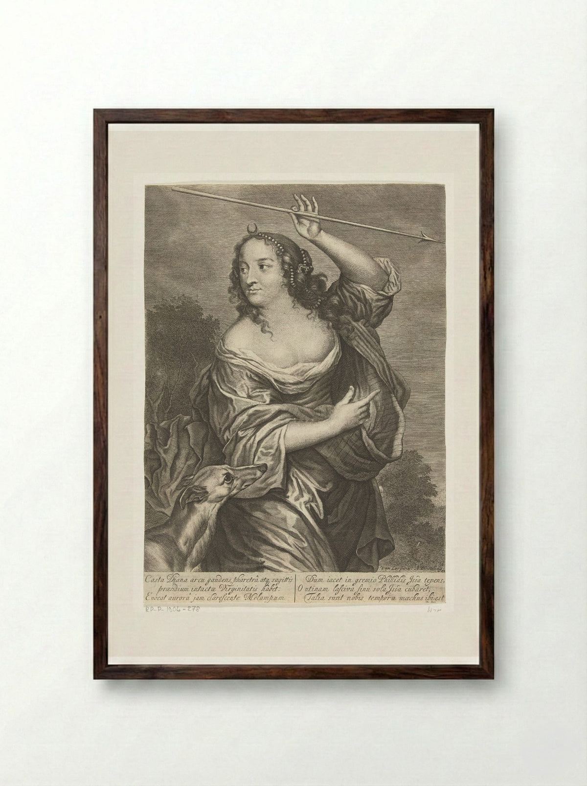 Diane de Poitiers as Diana - Abraham Bloteling - Framed Print Dark Wood