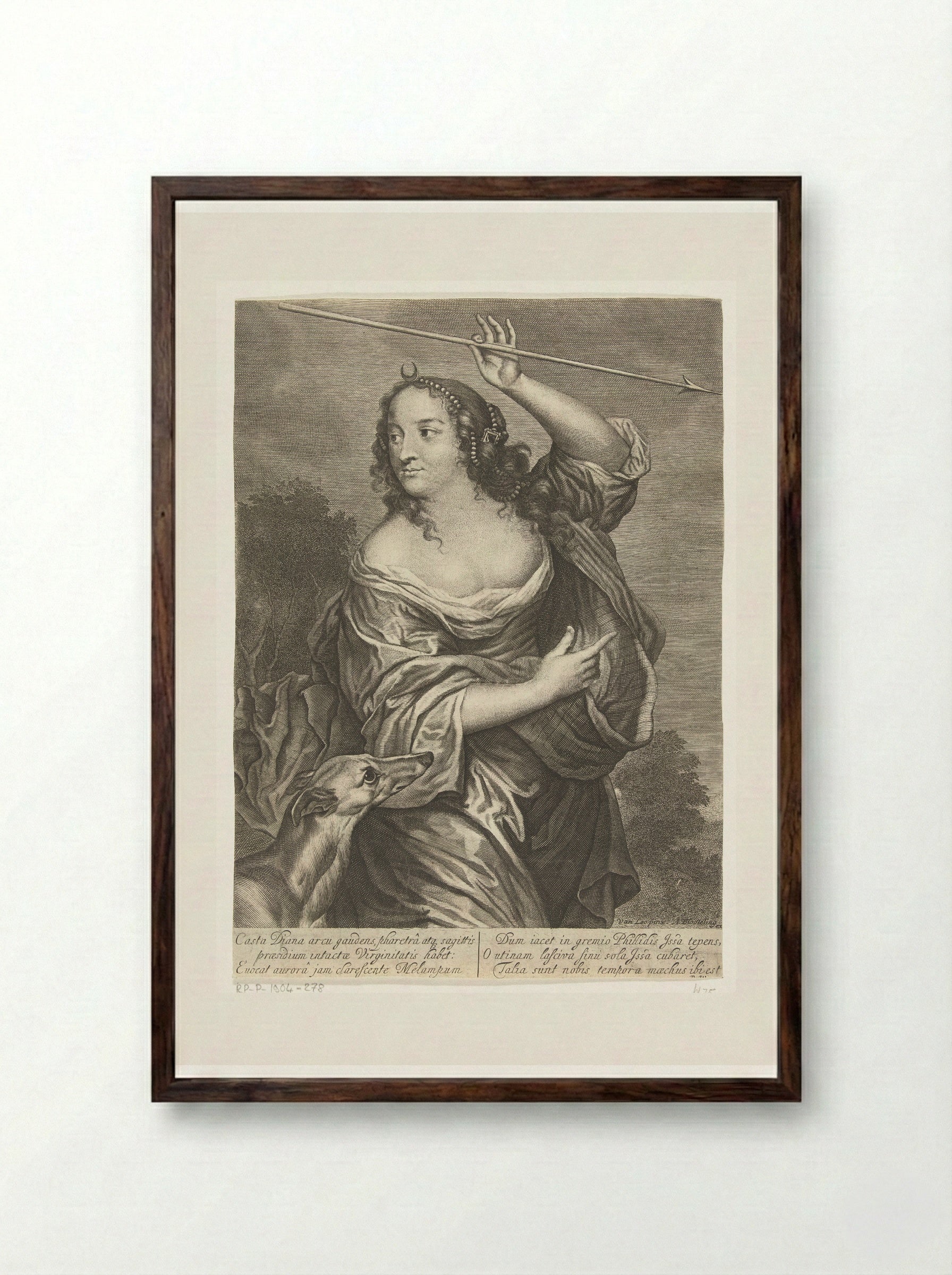 Diane de Poitiers as Diana - Abraham Bloteling - Framed Print Dark Wood