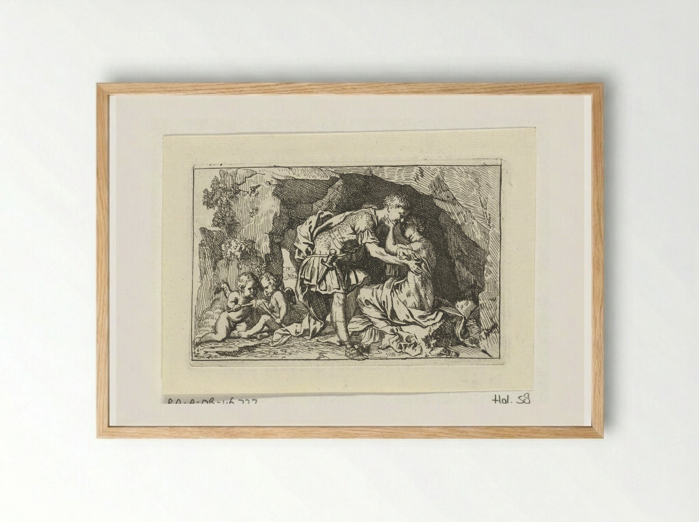 Dido and Aeneas Sheltering from the Storm - Gerard de Lairesse - Framed Print Wood