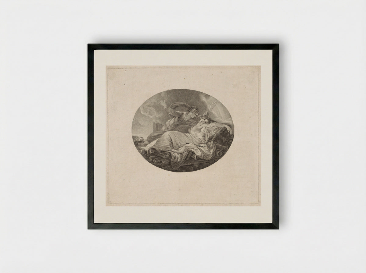Dido on the Funeral Pyre - Willem van Senus - Framed Print Black