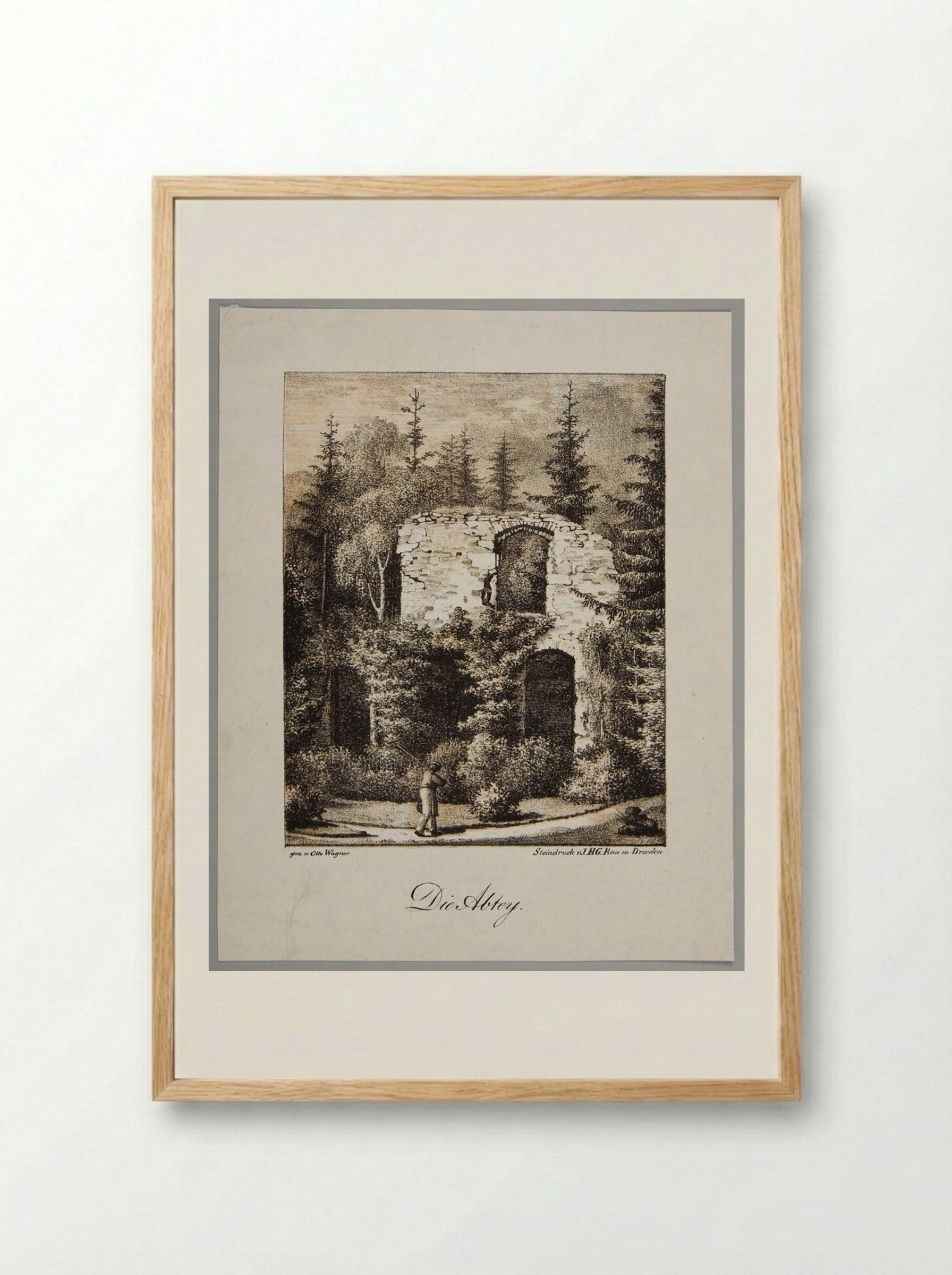 Die Abtey (The Abbey) - Otto Wagner - Framed Print Wood