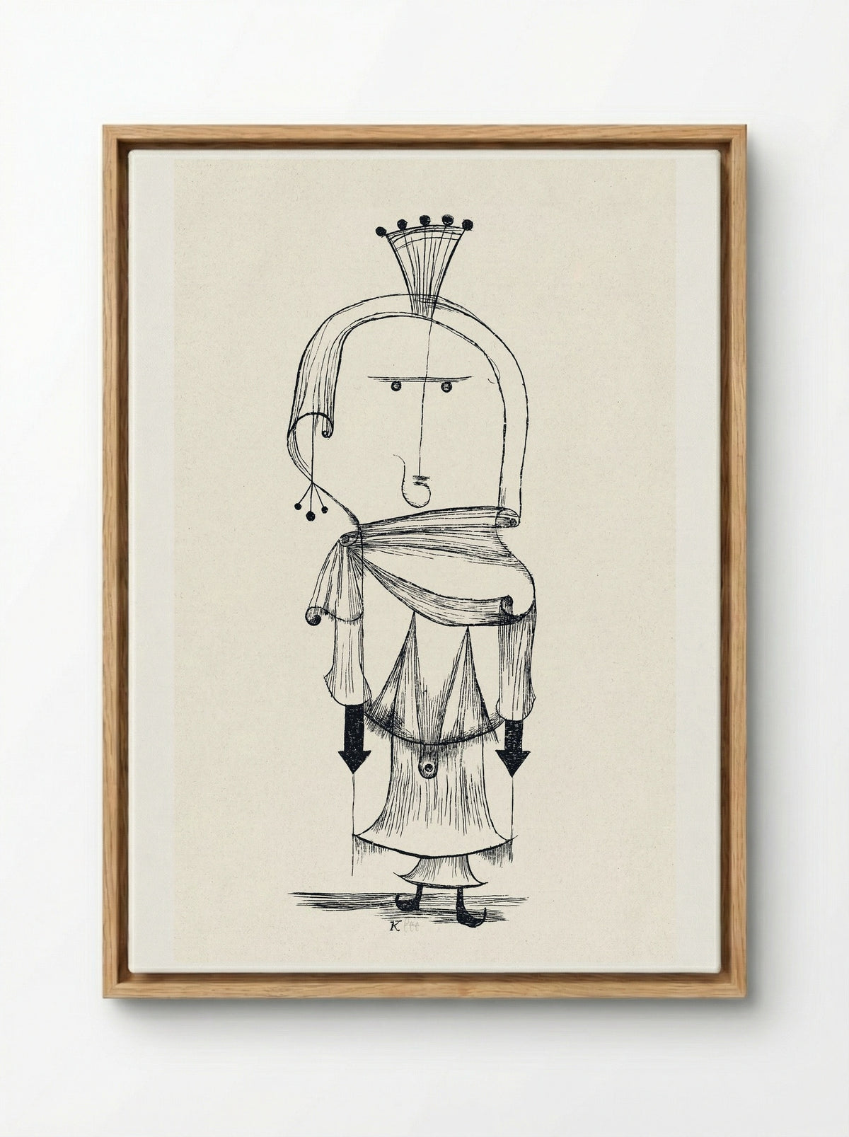 Die Hexe mit dem Kamm (Witch with a Comb) - Paul Klee - Framed Canvas Wood