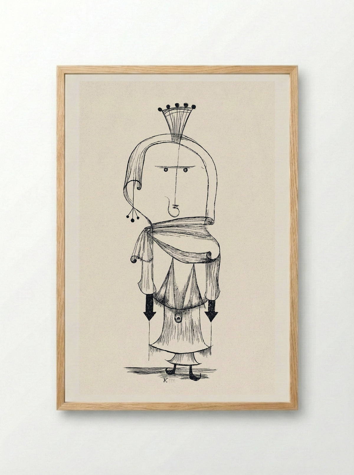 Die Hexe mit dem Kamm (Witch with a Comb) - Paul Klee - Framed Print Wood