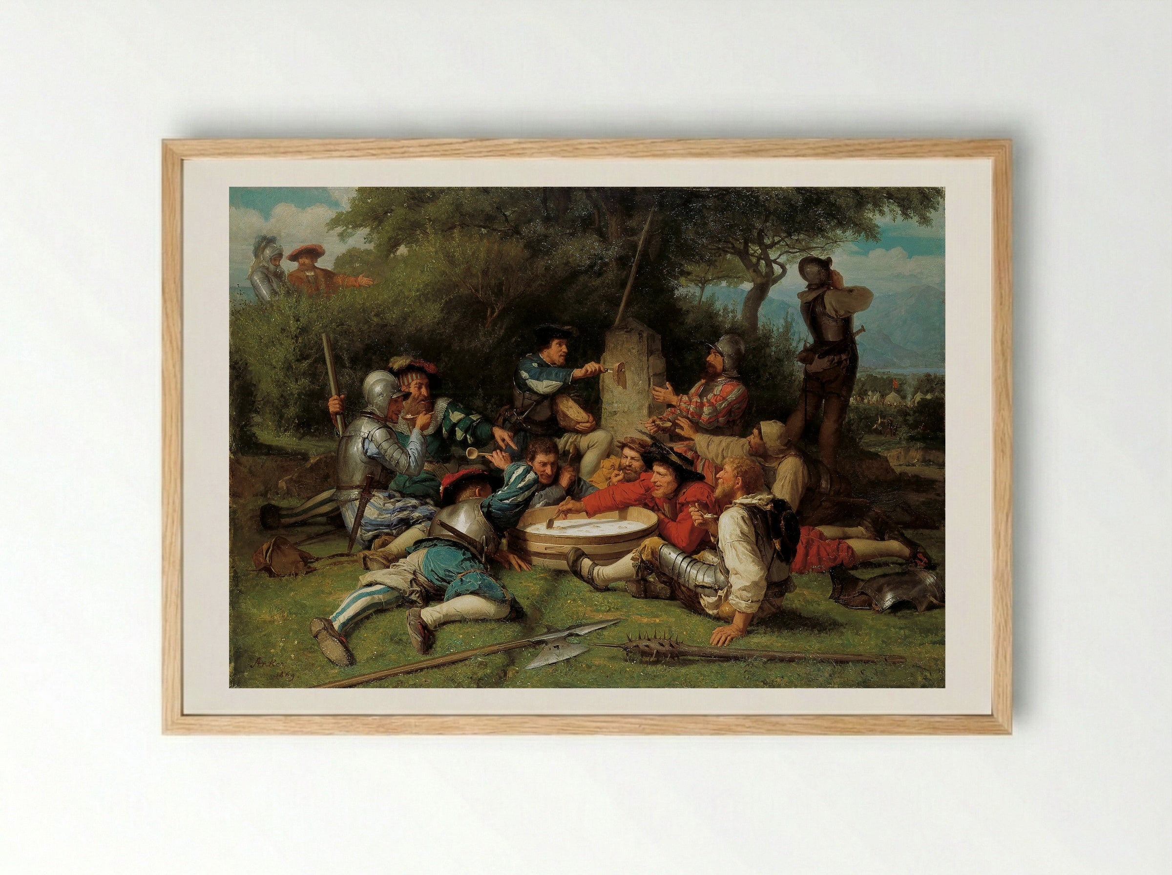 Die Kappeler Milchsuppe - Albert Anker - Framed Print Wood