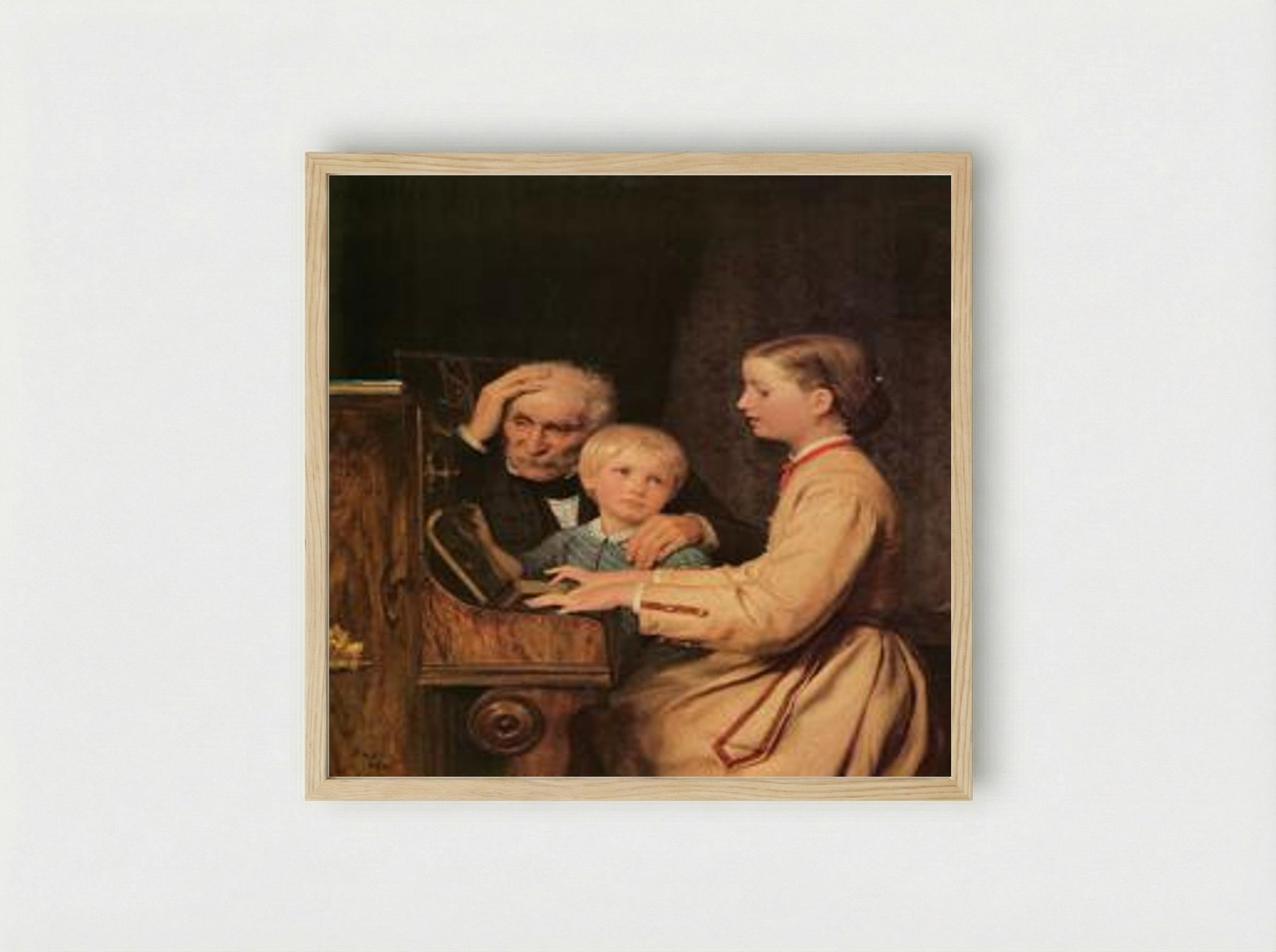 Die Verbannten (The Exiles) - Albert Anker - Framed Print Wood