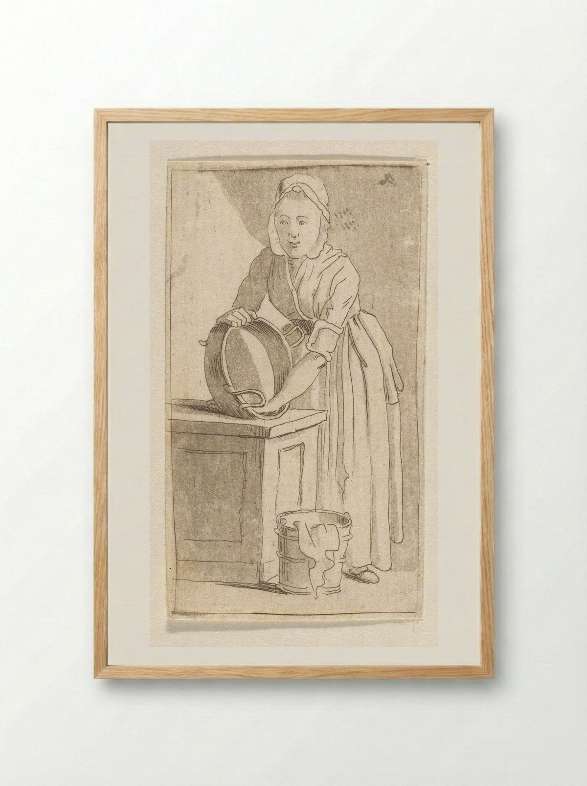 Dienstmeid - Anthonie van den Bos - Framed Print Wood