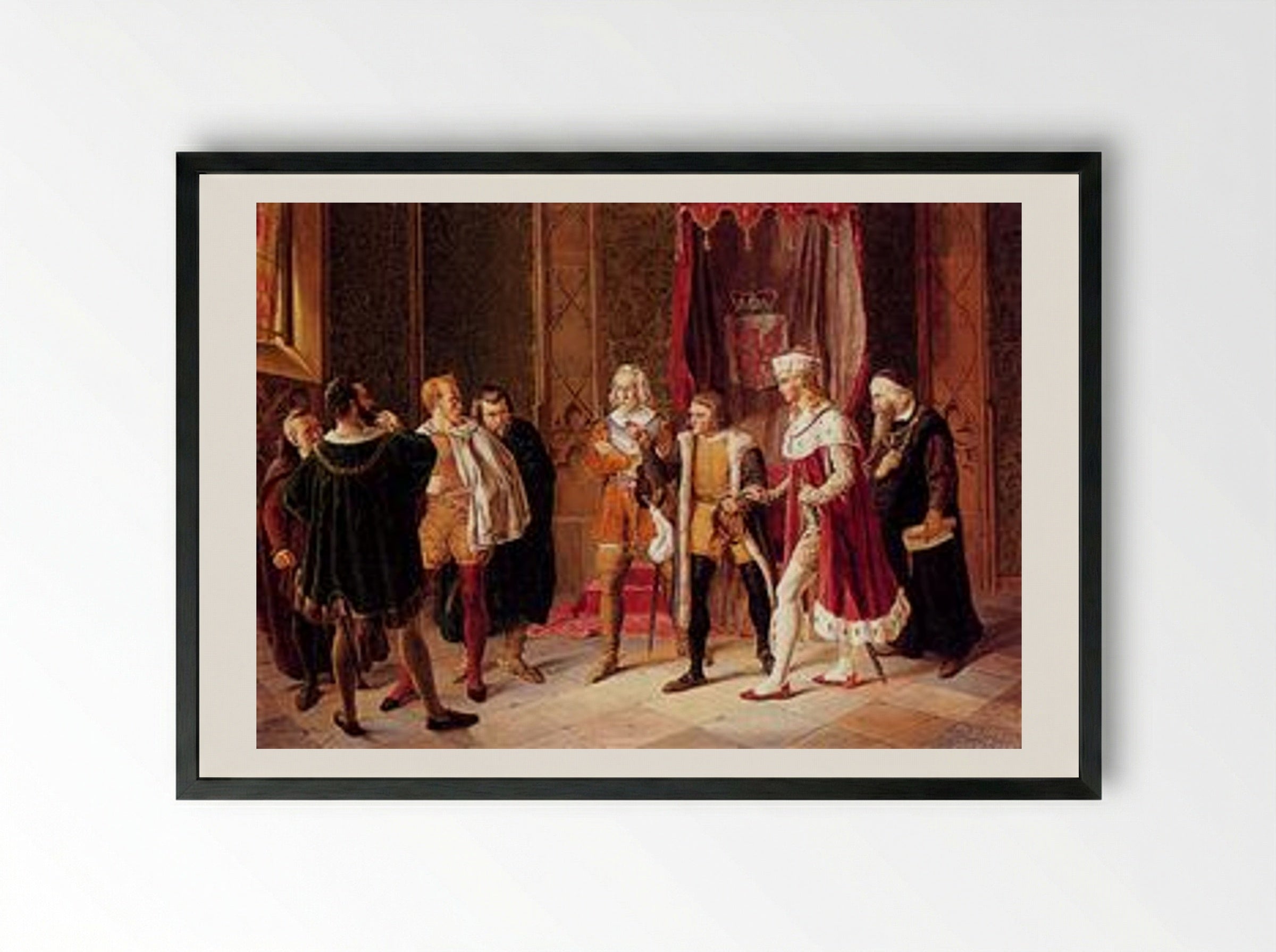 Difficult Negotiations - Konstantin Makovsky - Framed Print Black