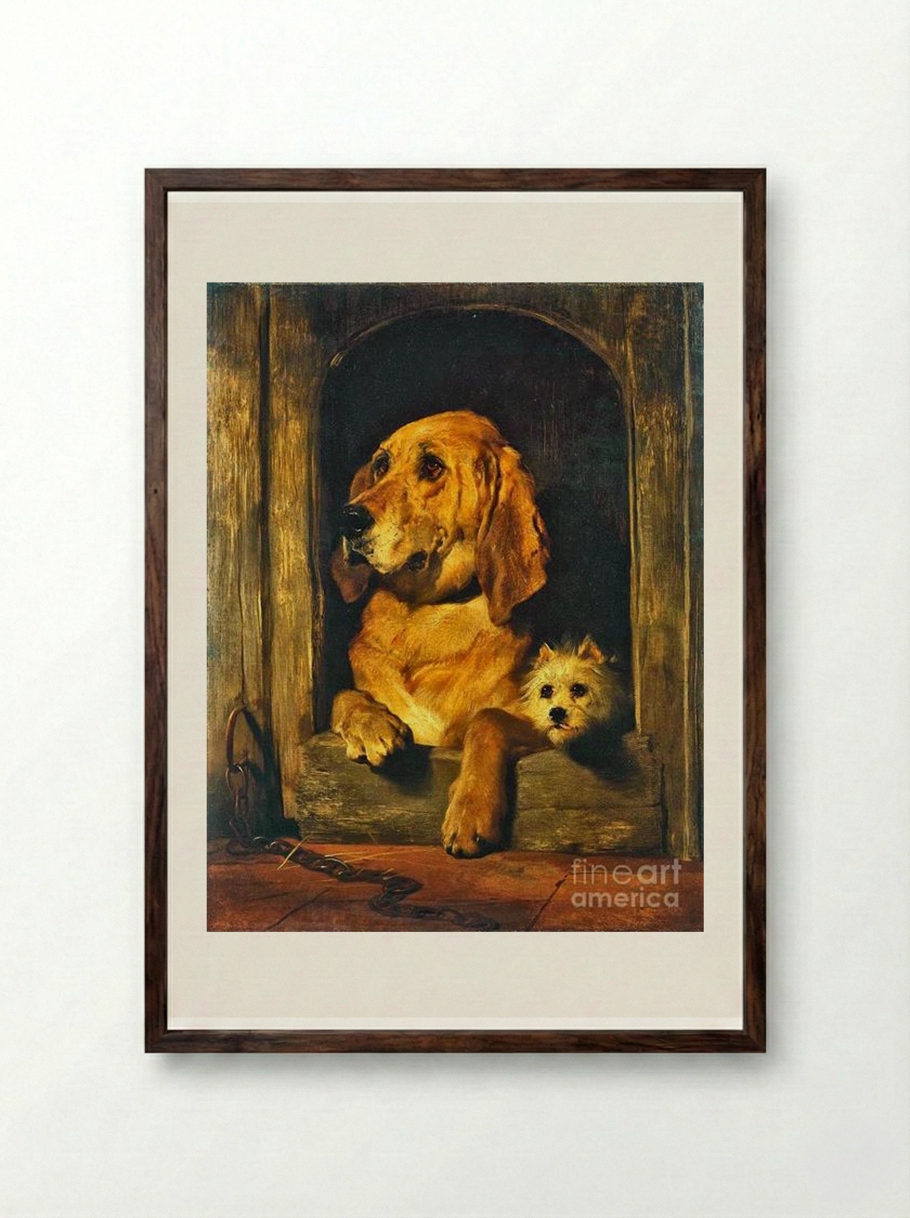 Dignity and Impudence - Sir Edwin Henry Landseer - Framed Print Dark Wood