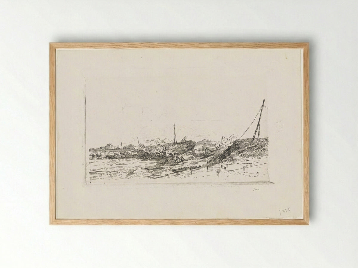 Dijkdoorbraak te Arnhem - Cornelis Springer - Framed Print Wood
