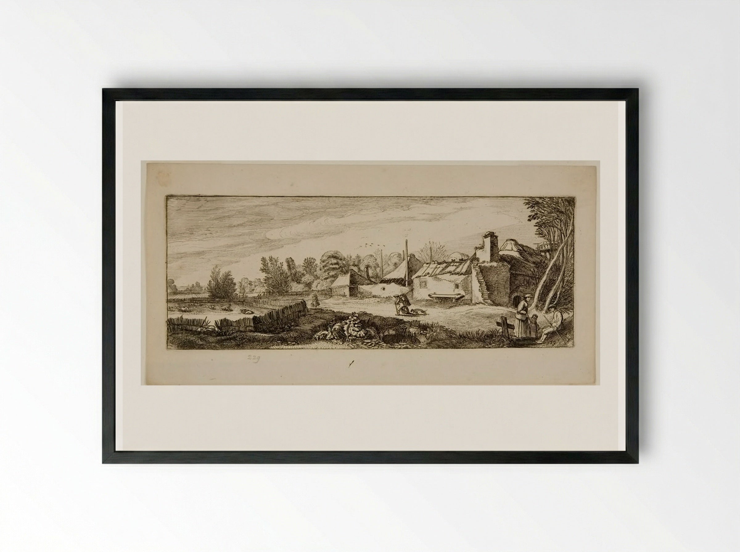 Dilapidated Farm - Jan van de Velde II - Framed Print Black