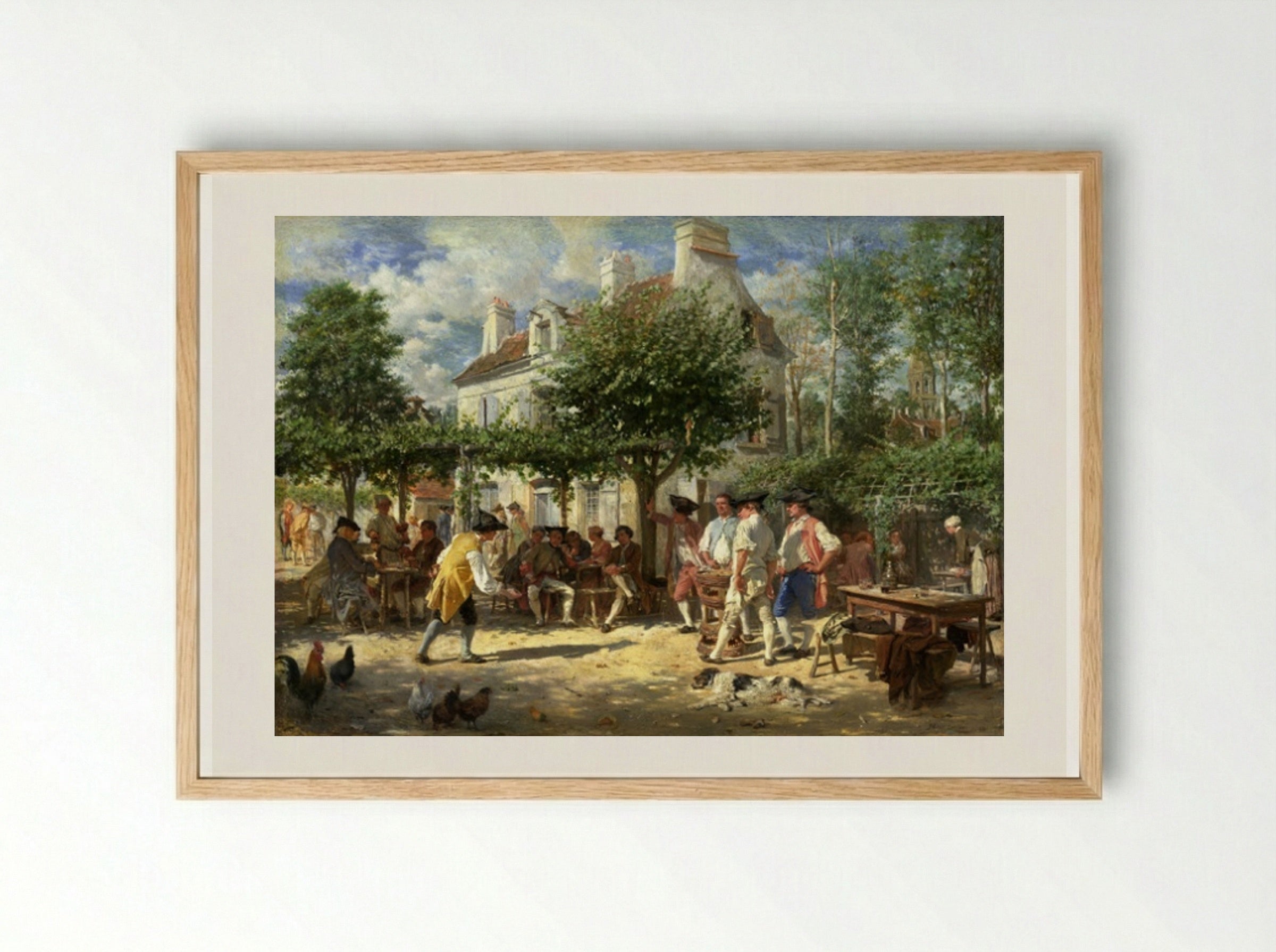 Dimanche à Poissy - Ernest Meissonier - Framed Print Wood
