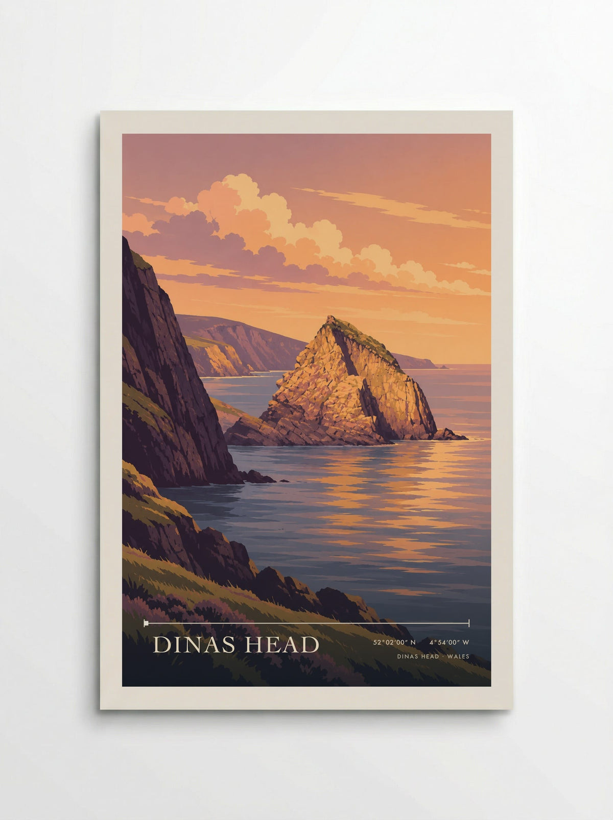 Dinas Head travel poster print