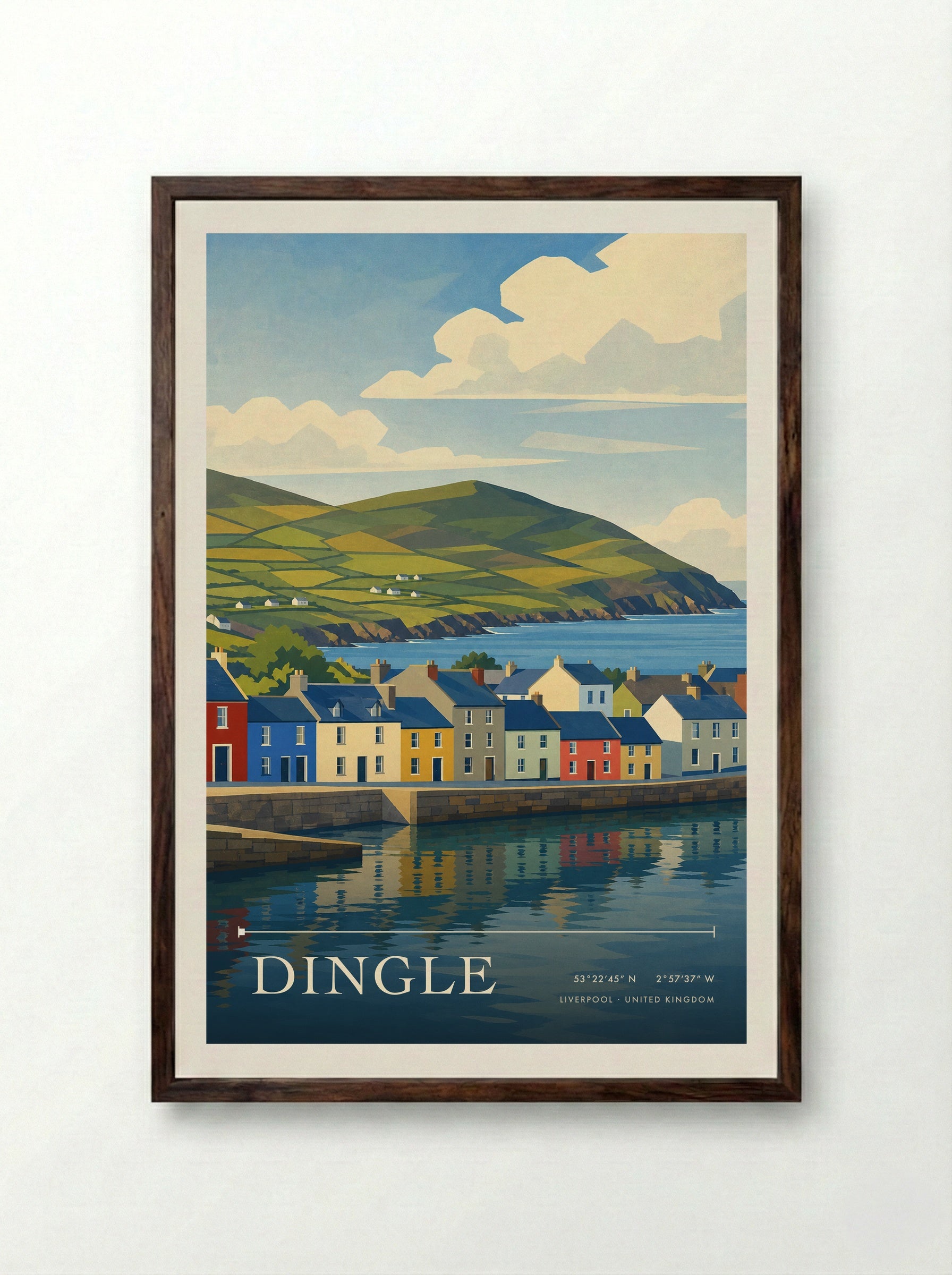 Dingle Liverpool United Kingdom Travel Poster - Framed Print Dark Wood