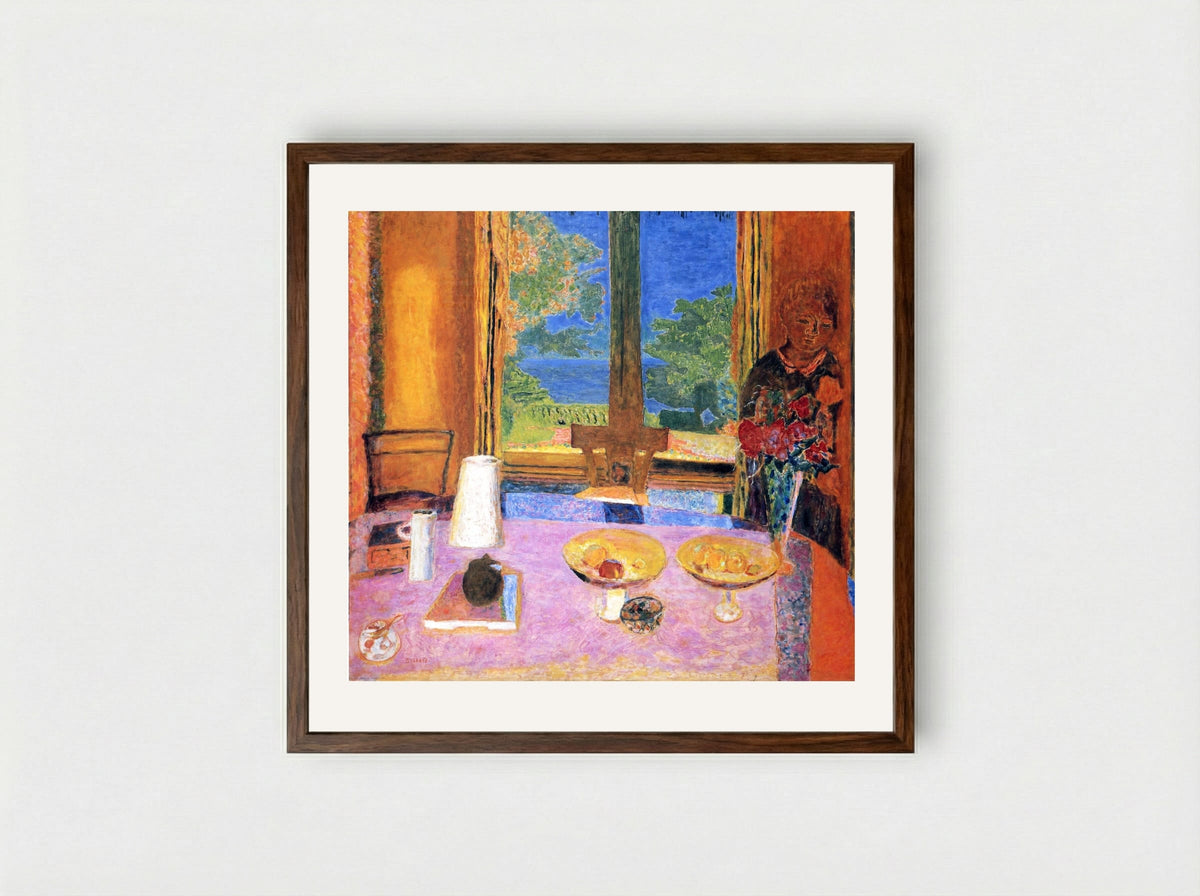 Dining Room on the Garden - Pierre Bonnard - Framed Print Dark Wood