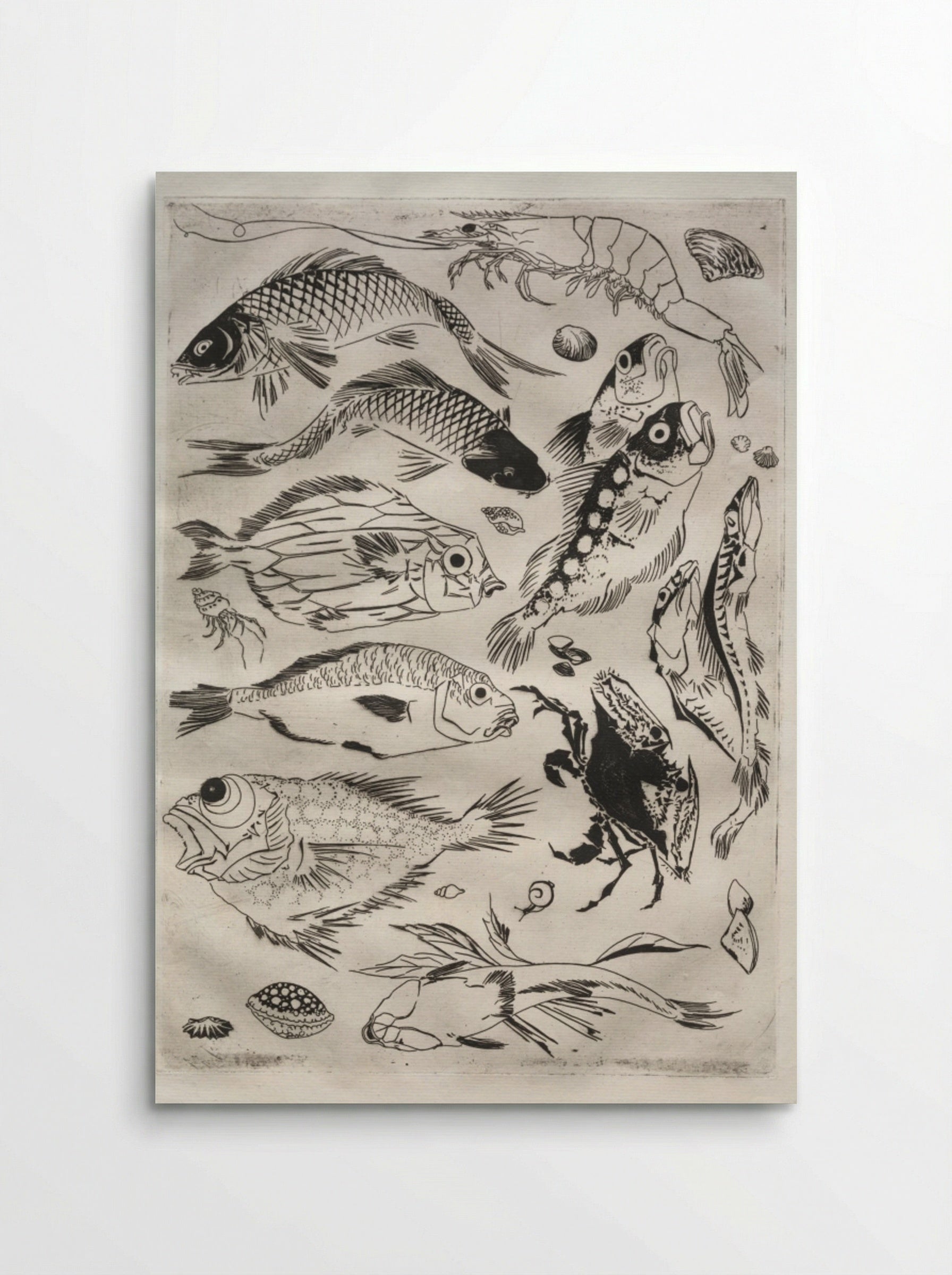 Dinner Service (Rousseau service): Fish (no. 24) - Félix Bracquemond - Poster