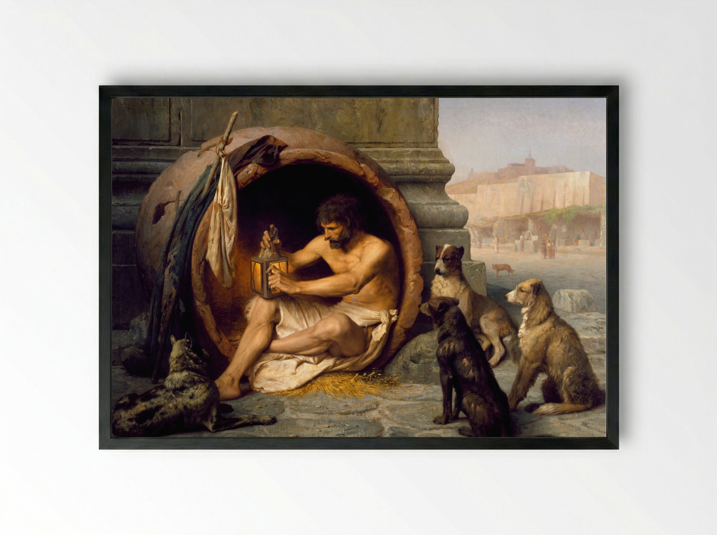 Diogenes - Jean-Leon Gerome - Framed Print Black