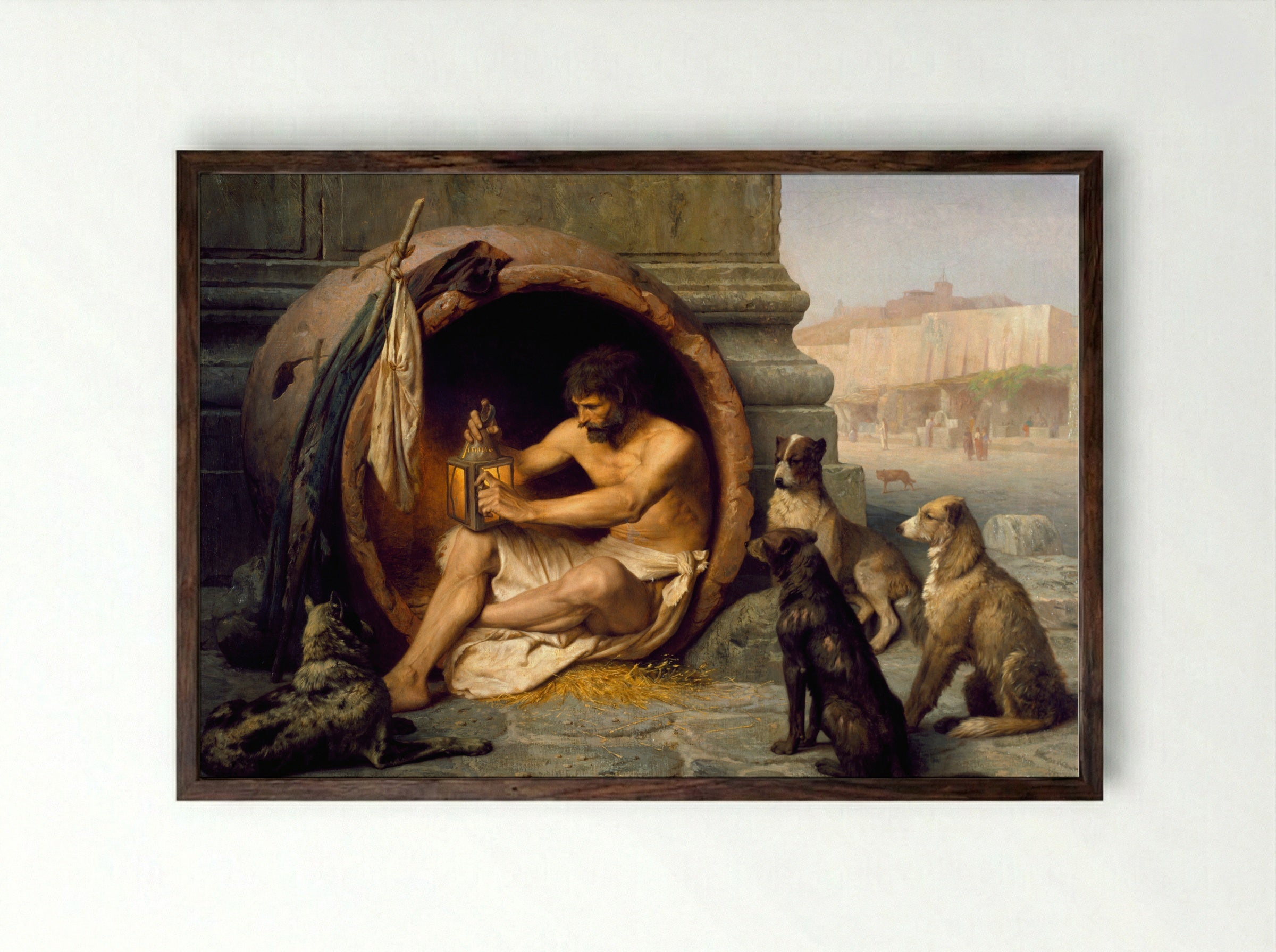 Diogenes - Jean-Leon Gerome - Framed Print Dark Wood