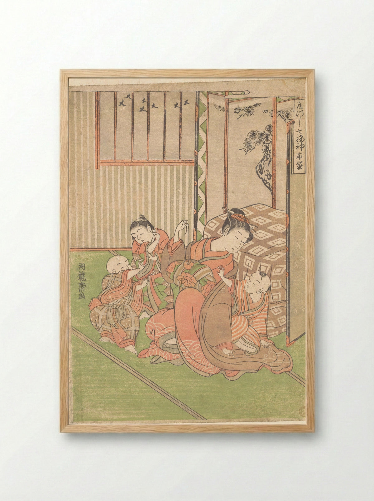 Disguised or Transformed Hotei - Isoda Koryūsai - Framed Print Wood