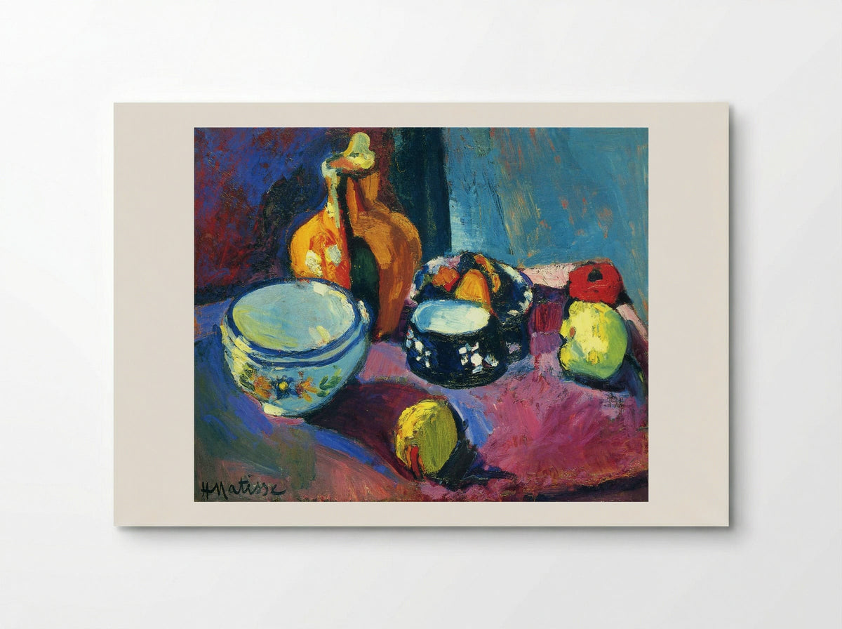 Dishes and Fruit on a Red and Black Carpet - Henri Matisse - Poster