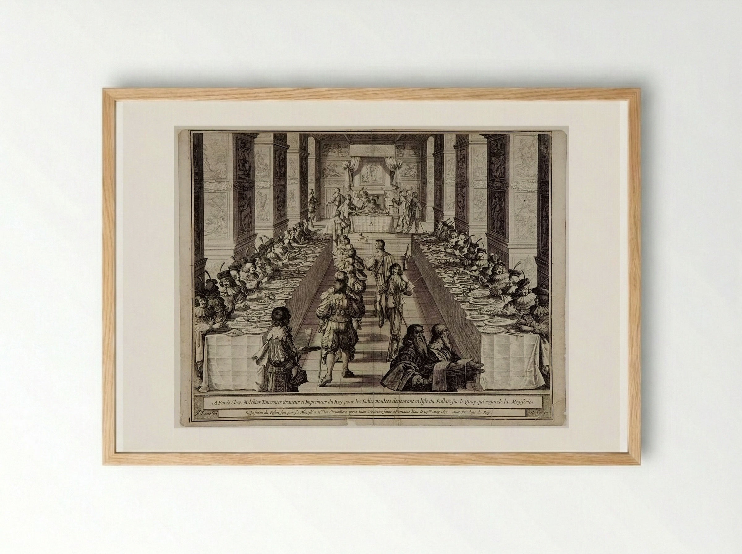 Disposition du festin - Abraham Bosse - Framed Print Wood