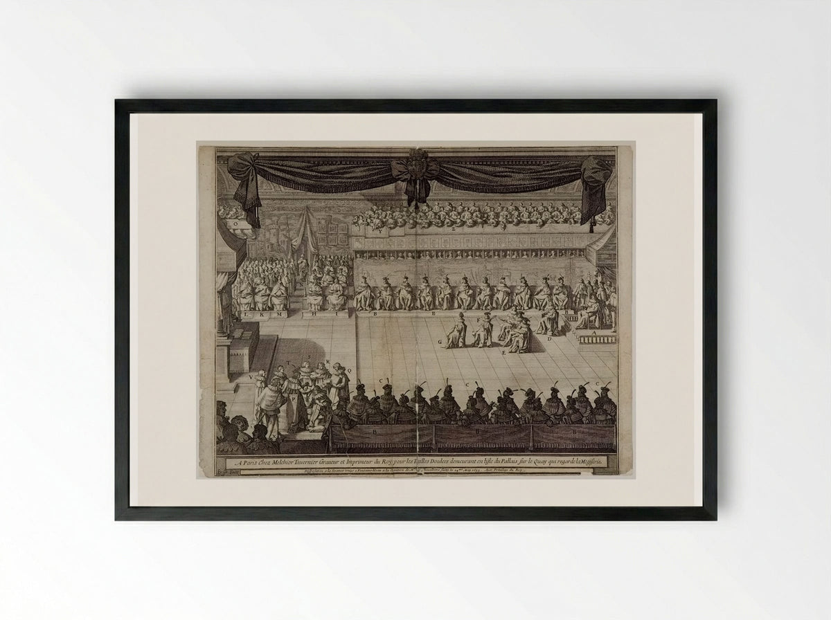 Disposition à la seance tenue à Fontainebleau - Abraham Bosse - Framed Print Black