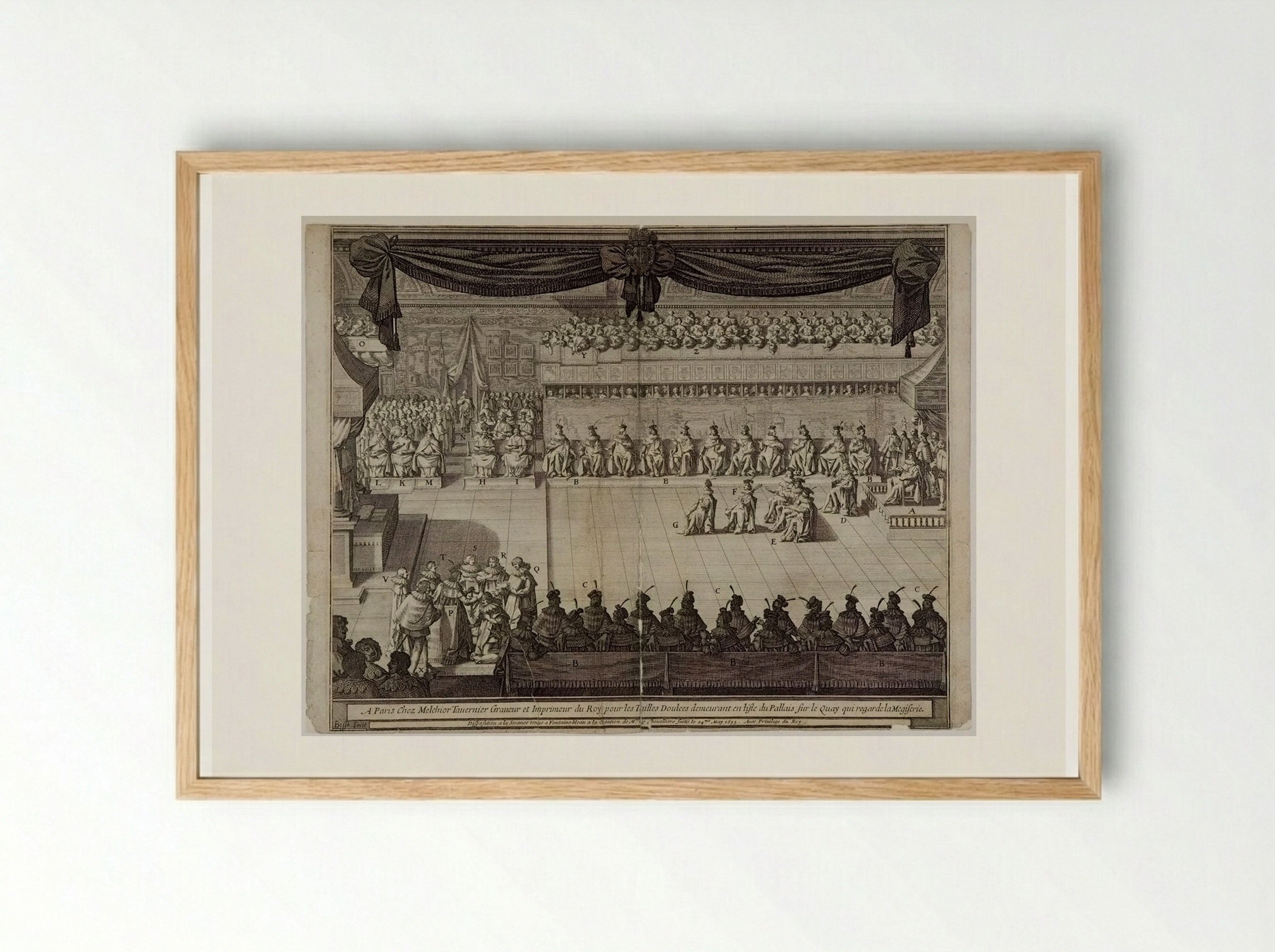 Disposition à la seance tenue à Fontainebleau - Abraham Bosse - Framed Print Wood