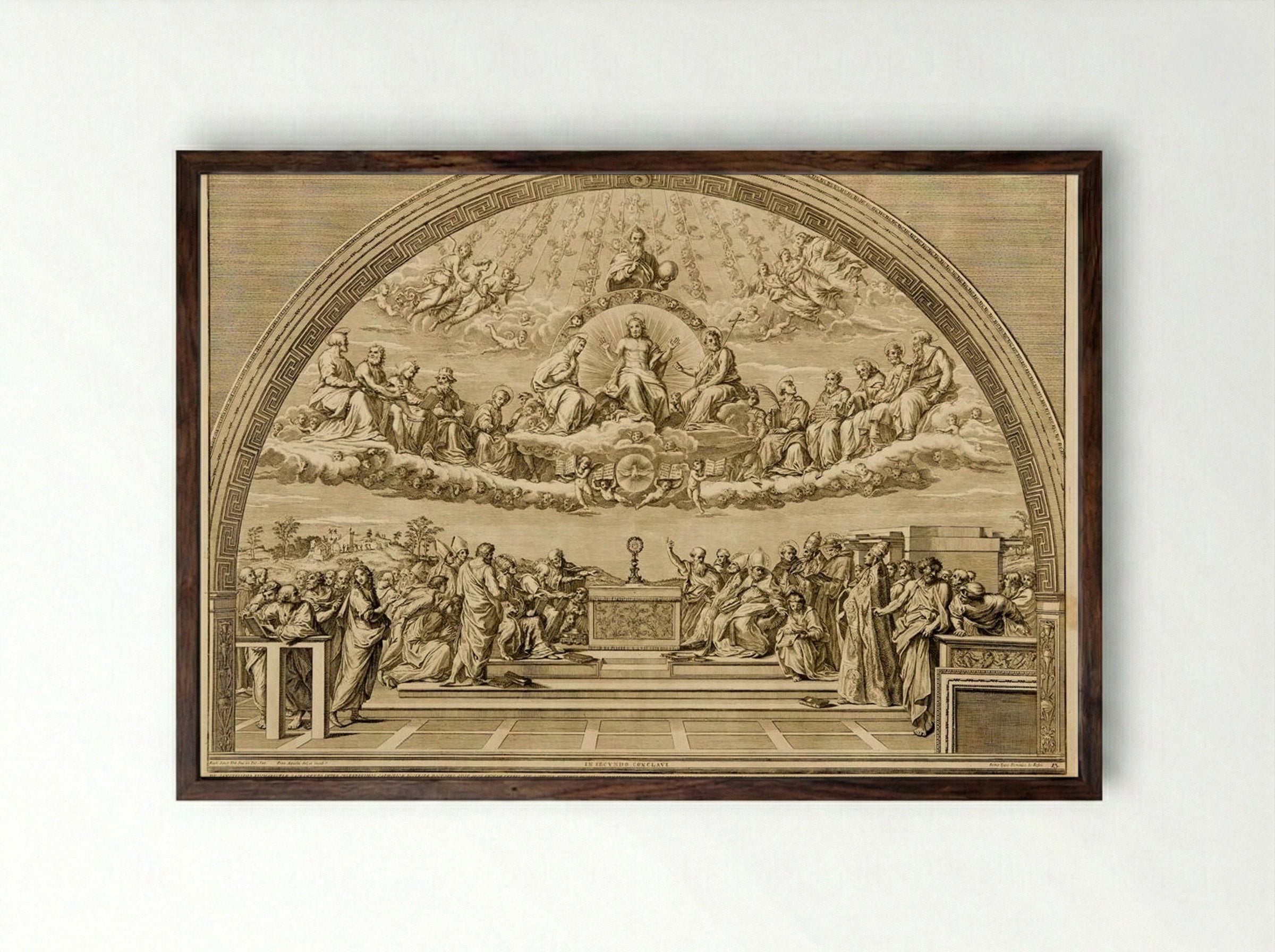 Dispute of the Sacrament - Francesco Faraone Aquila - Framed Print Dark Wood
