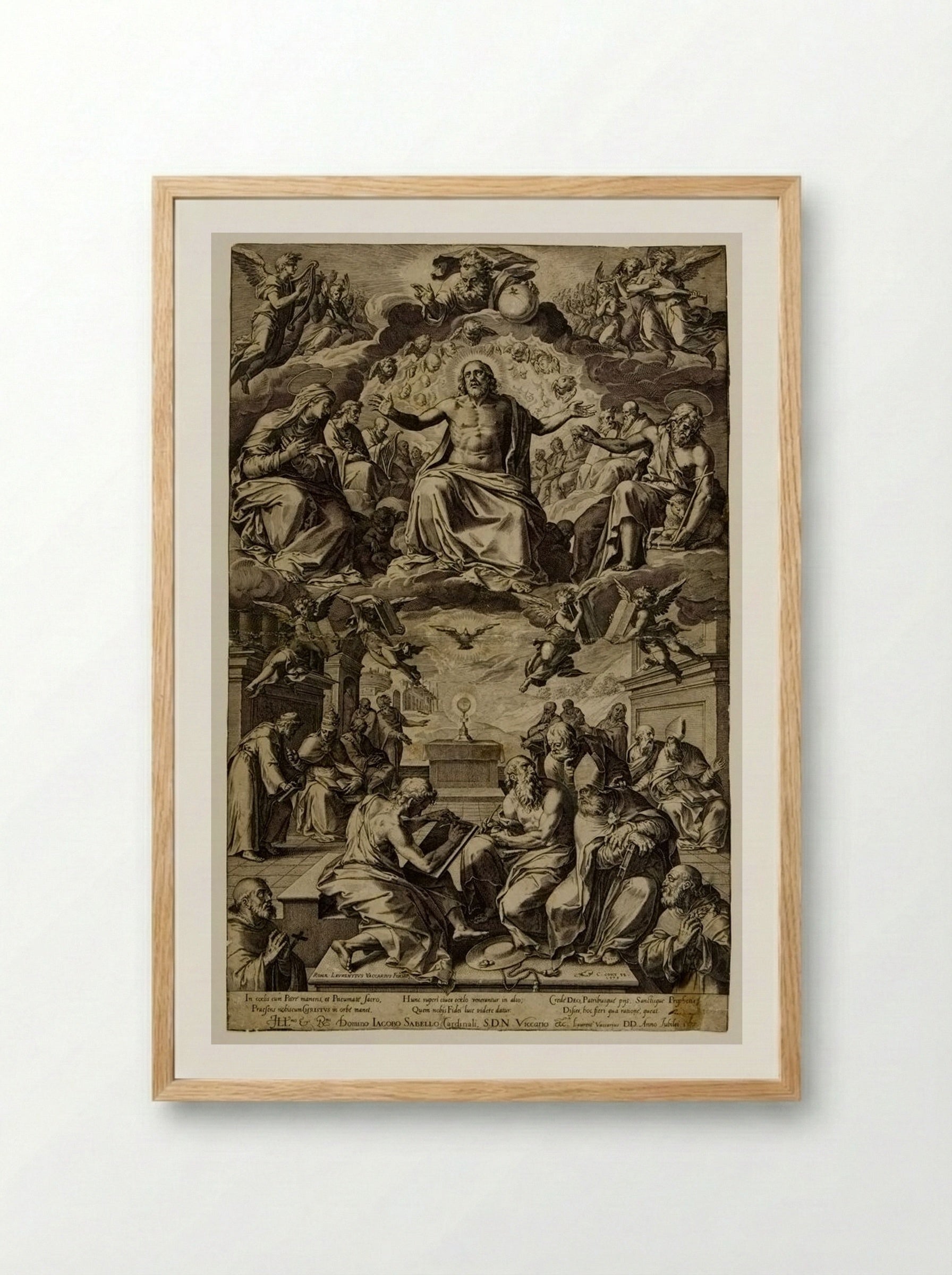 Dispute of the Sacrament - Cornelis Cort - Framed Print Wood