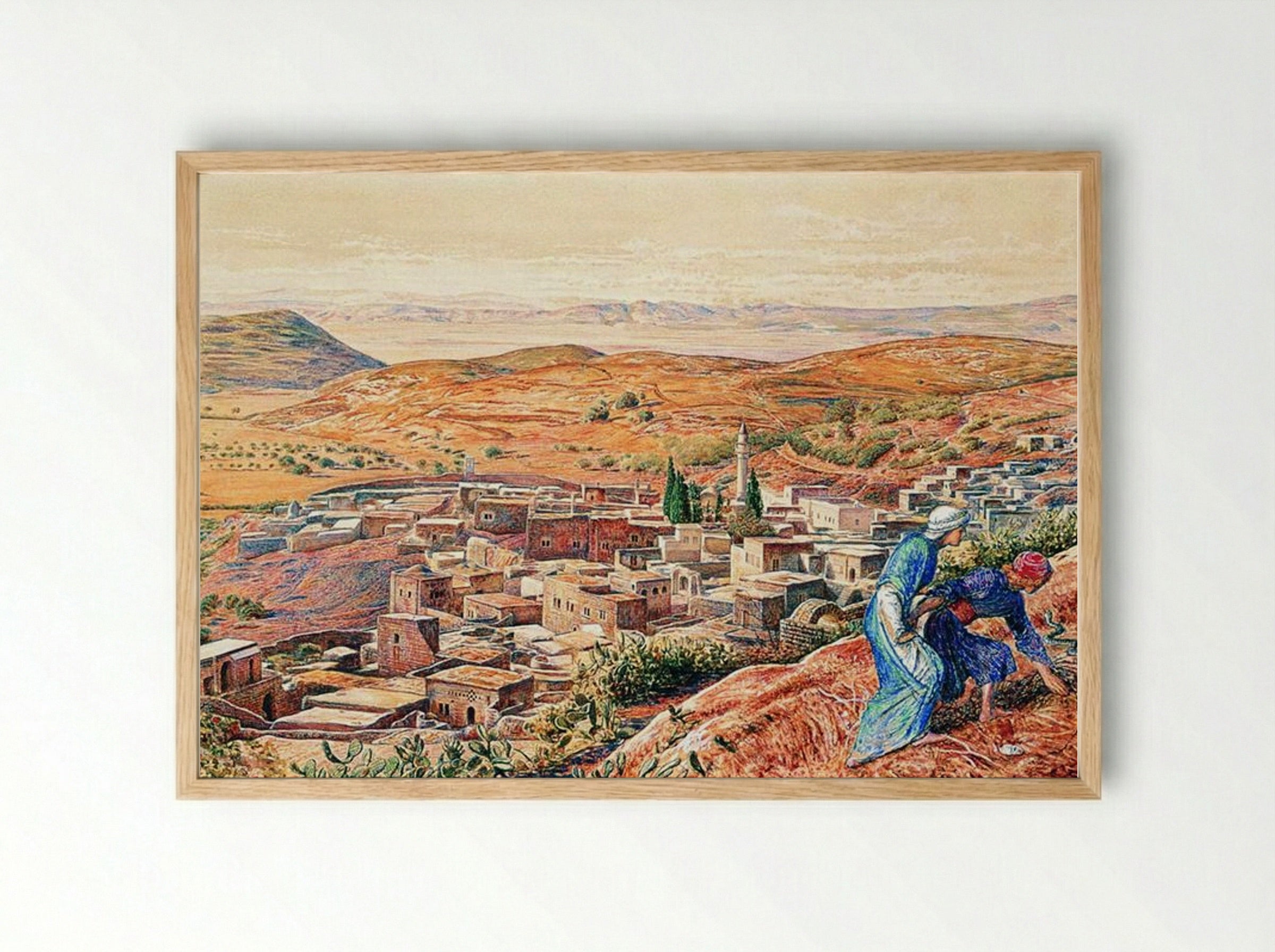 Distant View of Nazareth - William Holman Hunt - Framed Print Wood