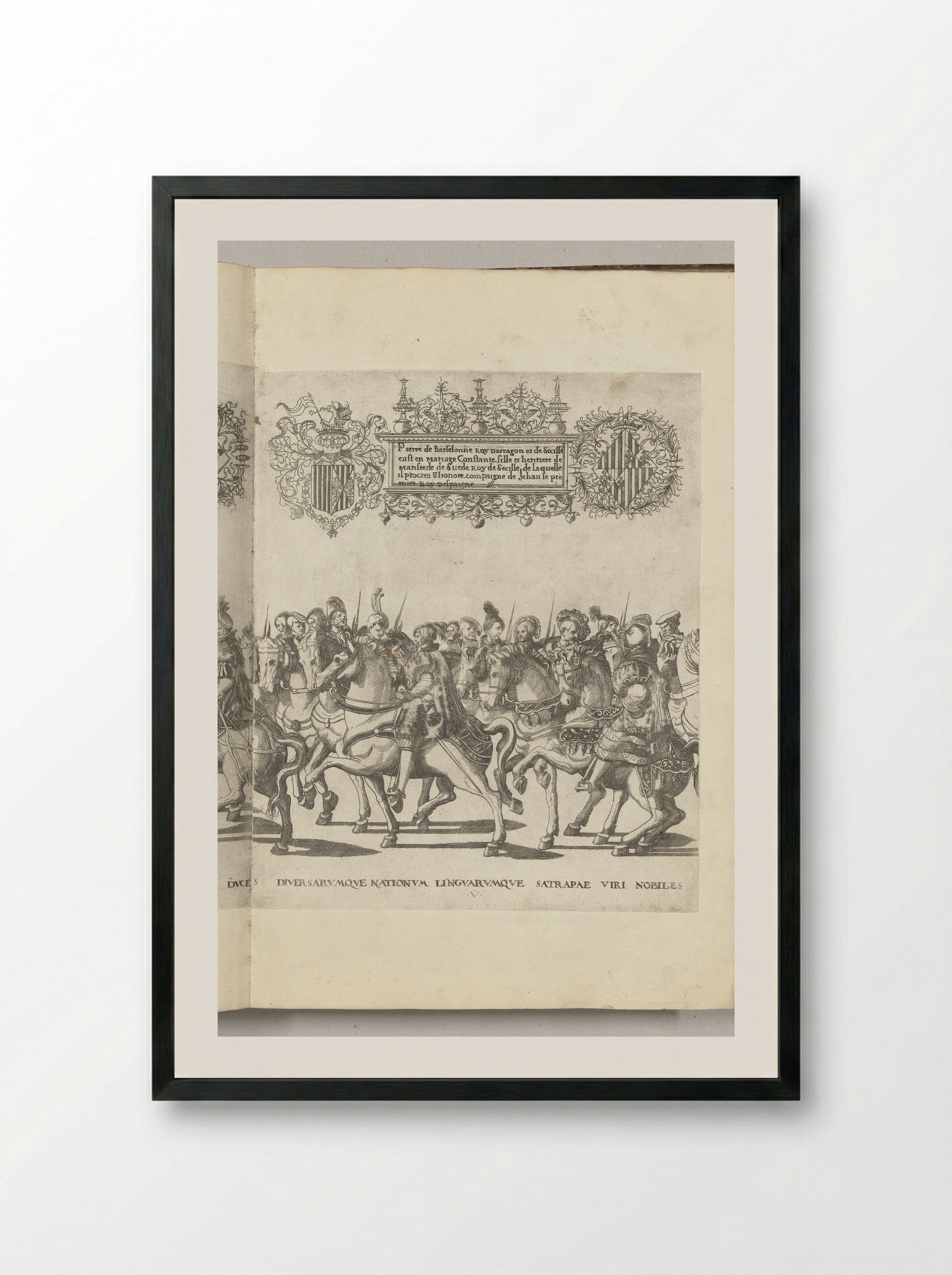 Diverse edelen, plaat U - Nicolaas Hogenberg - Framed Print Black