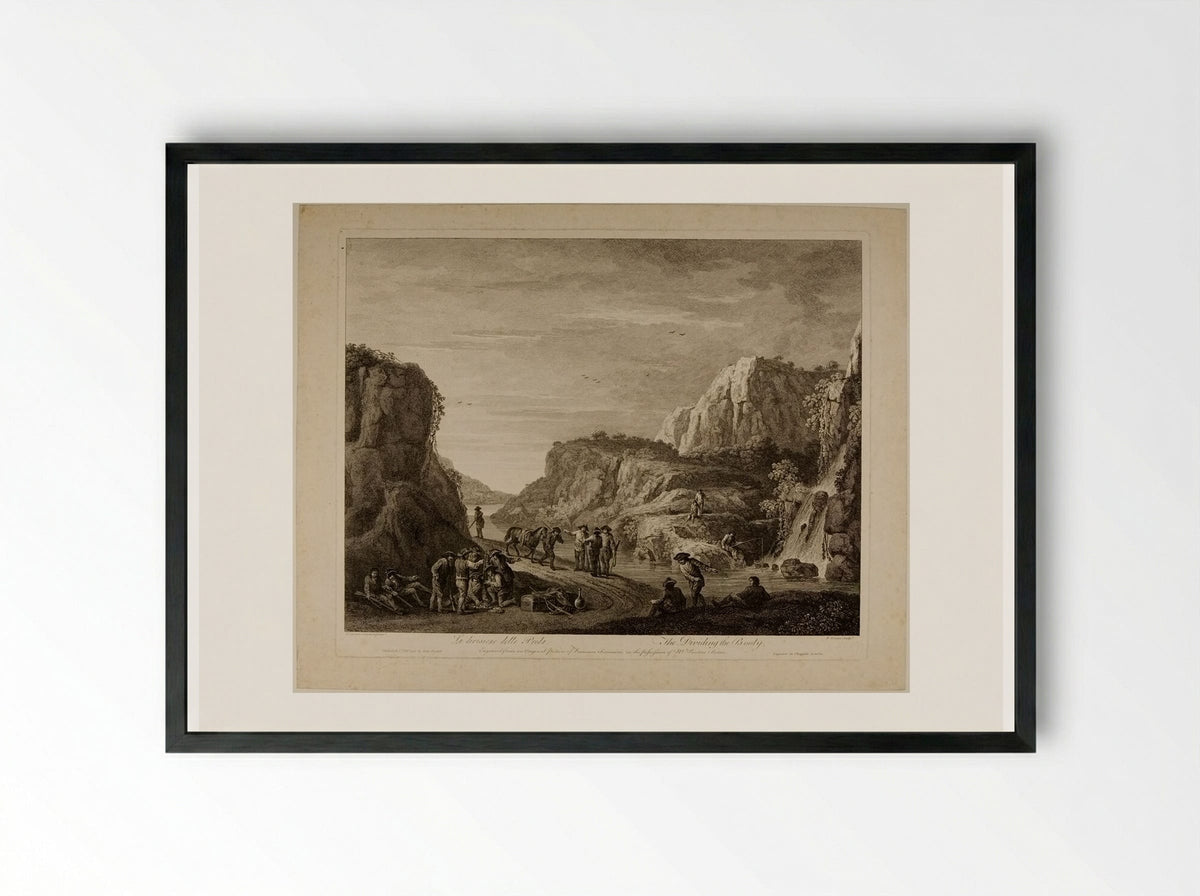 Dividing the Booty - François Vivares - Framed Print Black