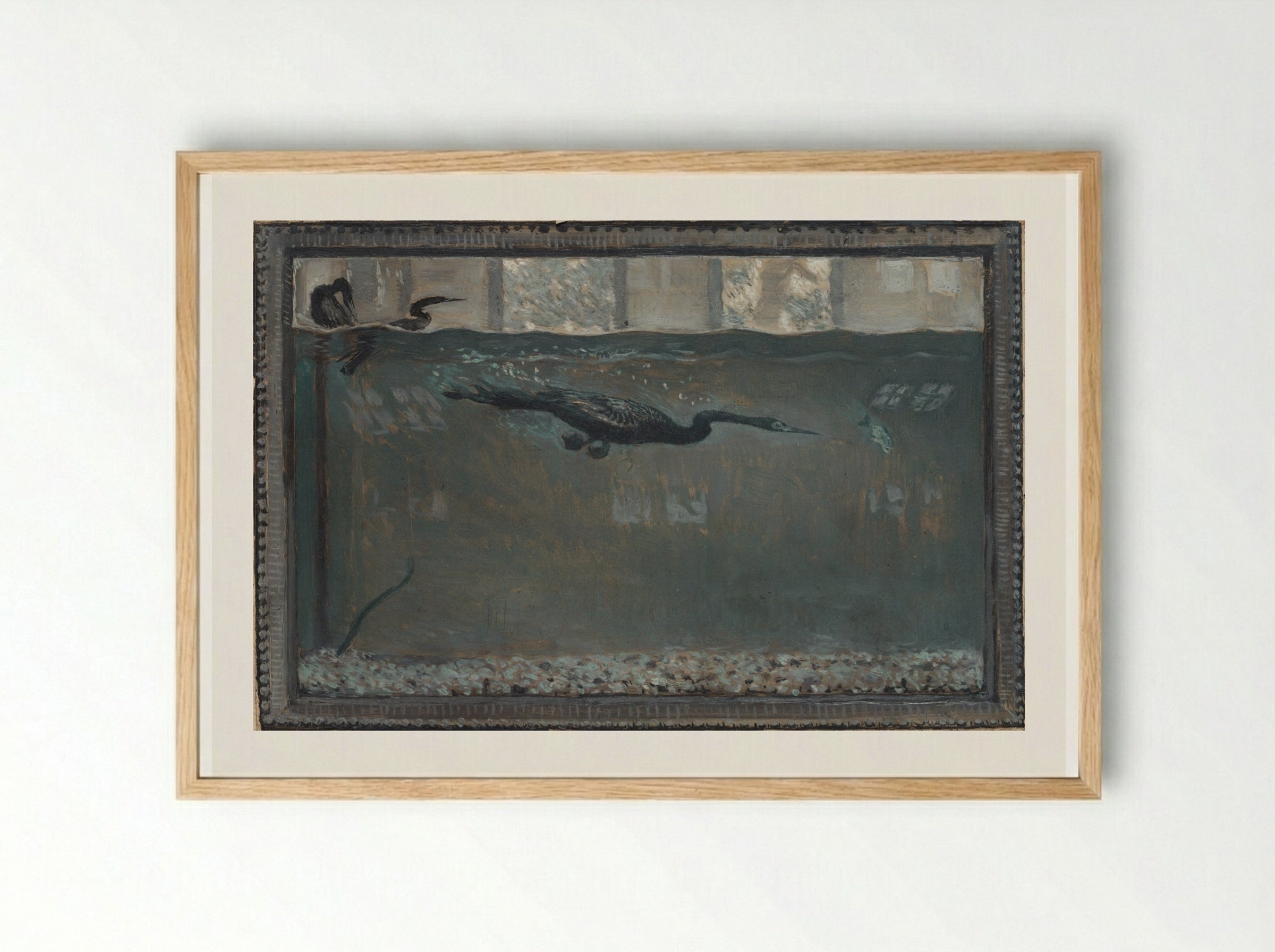 Diving Cormorant - Otto H. Bacher - Framed Print Wood