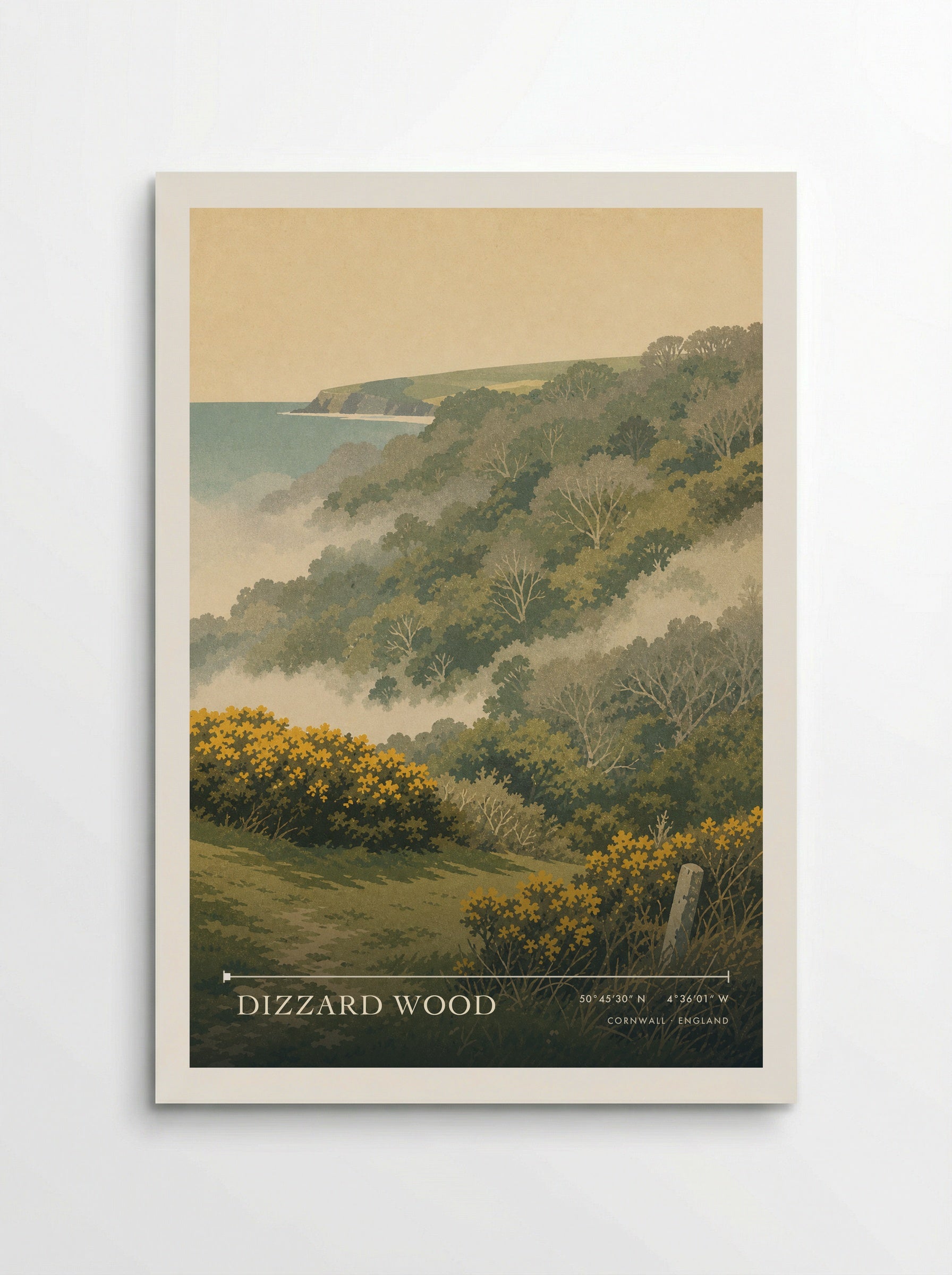 Dizzard Wood Cornwall England Travel Poster - Poster