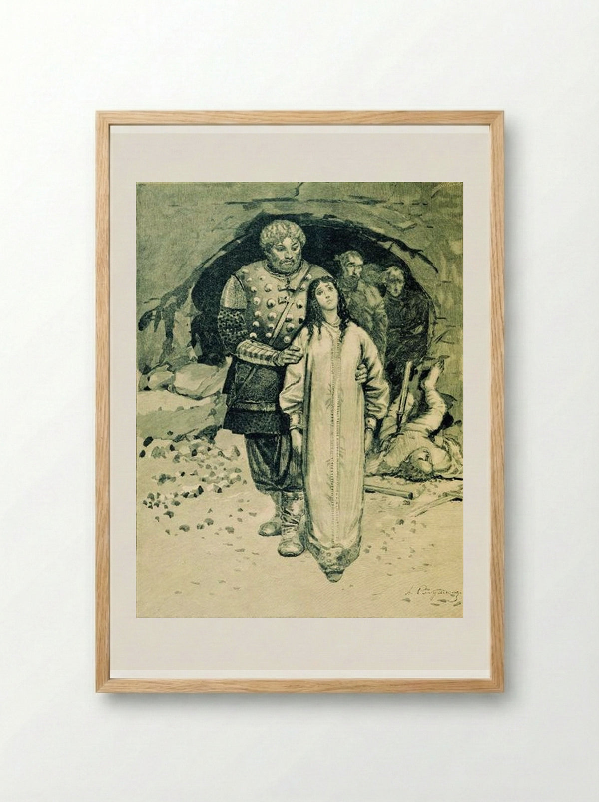 Dobrynya Nikitich - Andrei Ryabushkin - Framed Print Wood