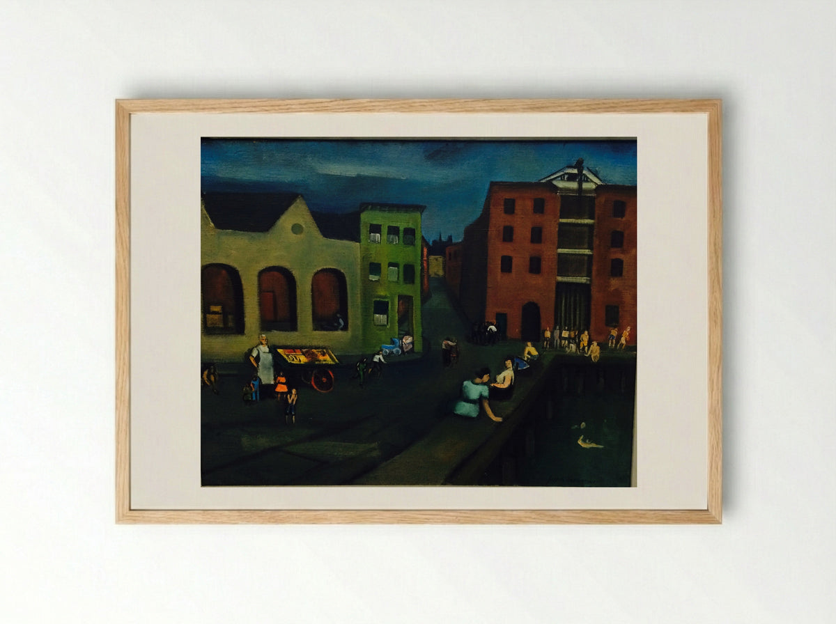Docks on Sunday - Joseph De Martini - Framed Print Wood