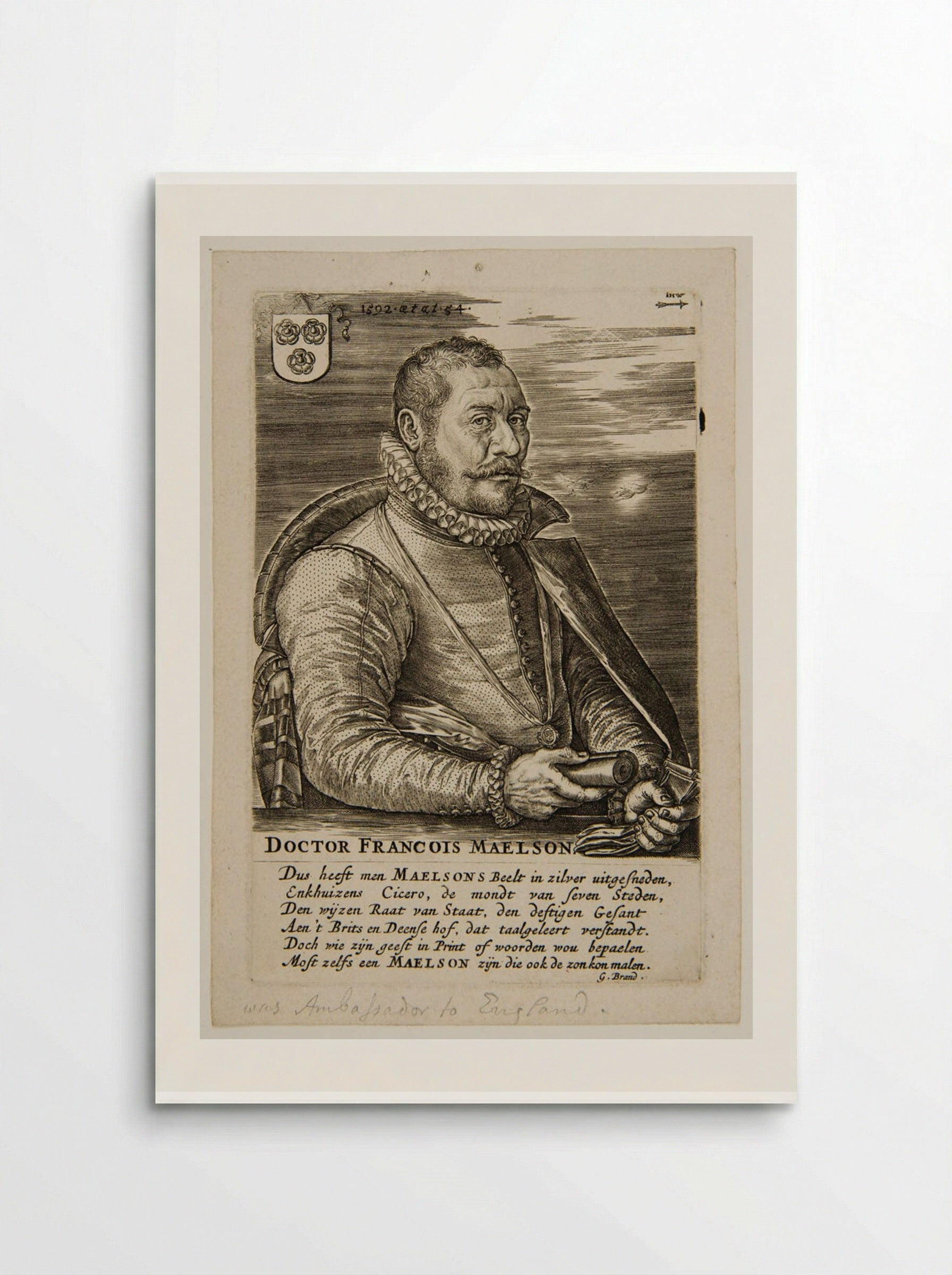 Doctor François Maelson - Hieronymus Wierix - Poster
