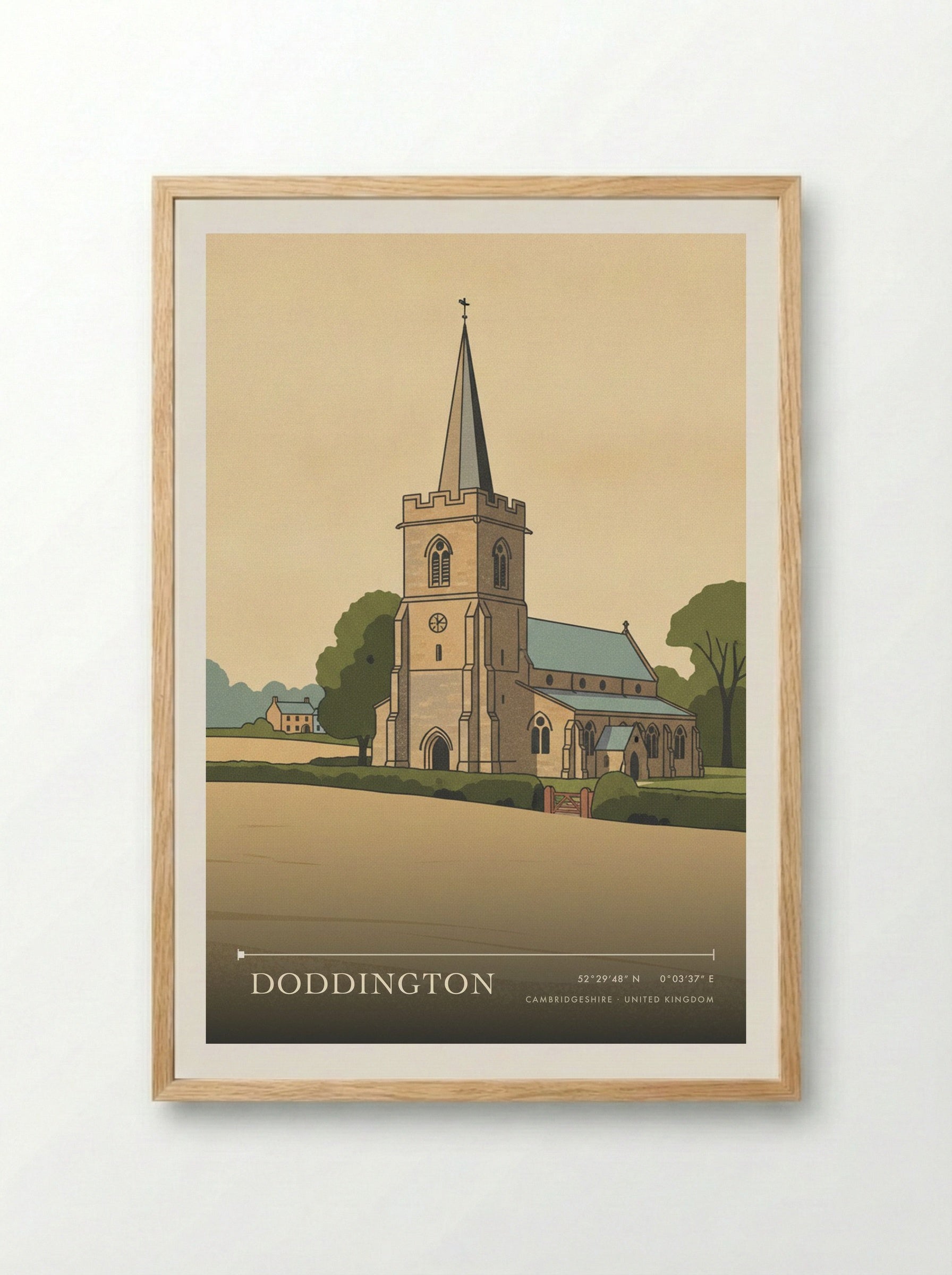 Doddington Cambridgeshire United Kingdom Travel Poster - Framed Print Wood