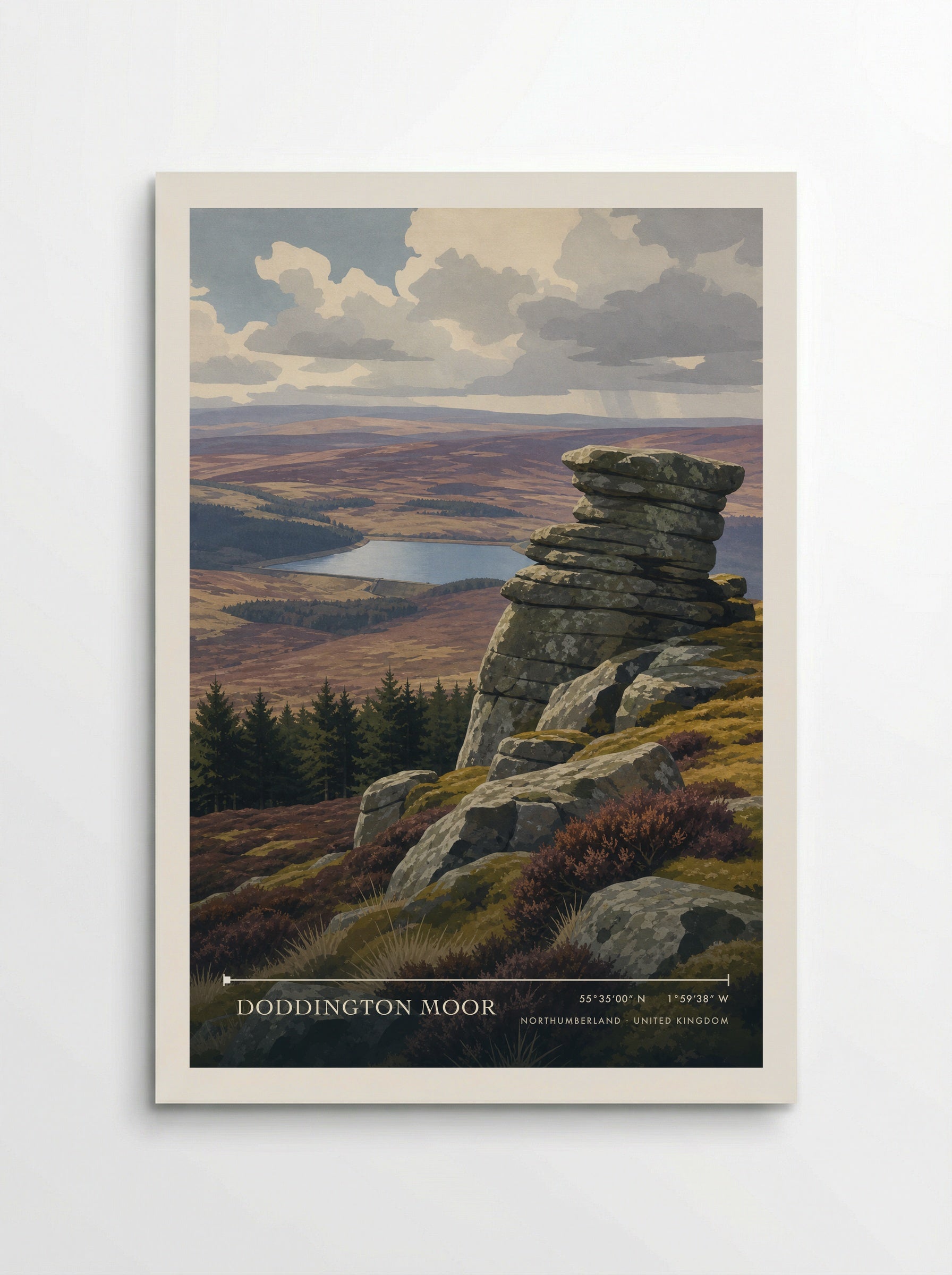 Doddington Moor Northumberland United Kingdom Travel Poster - Poster