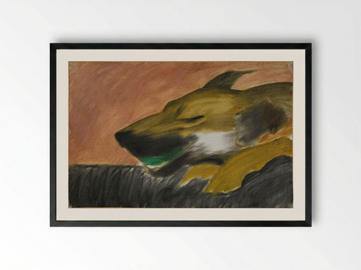 Dog in Motion - Joseph Stella - Framed Print Black