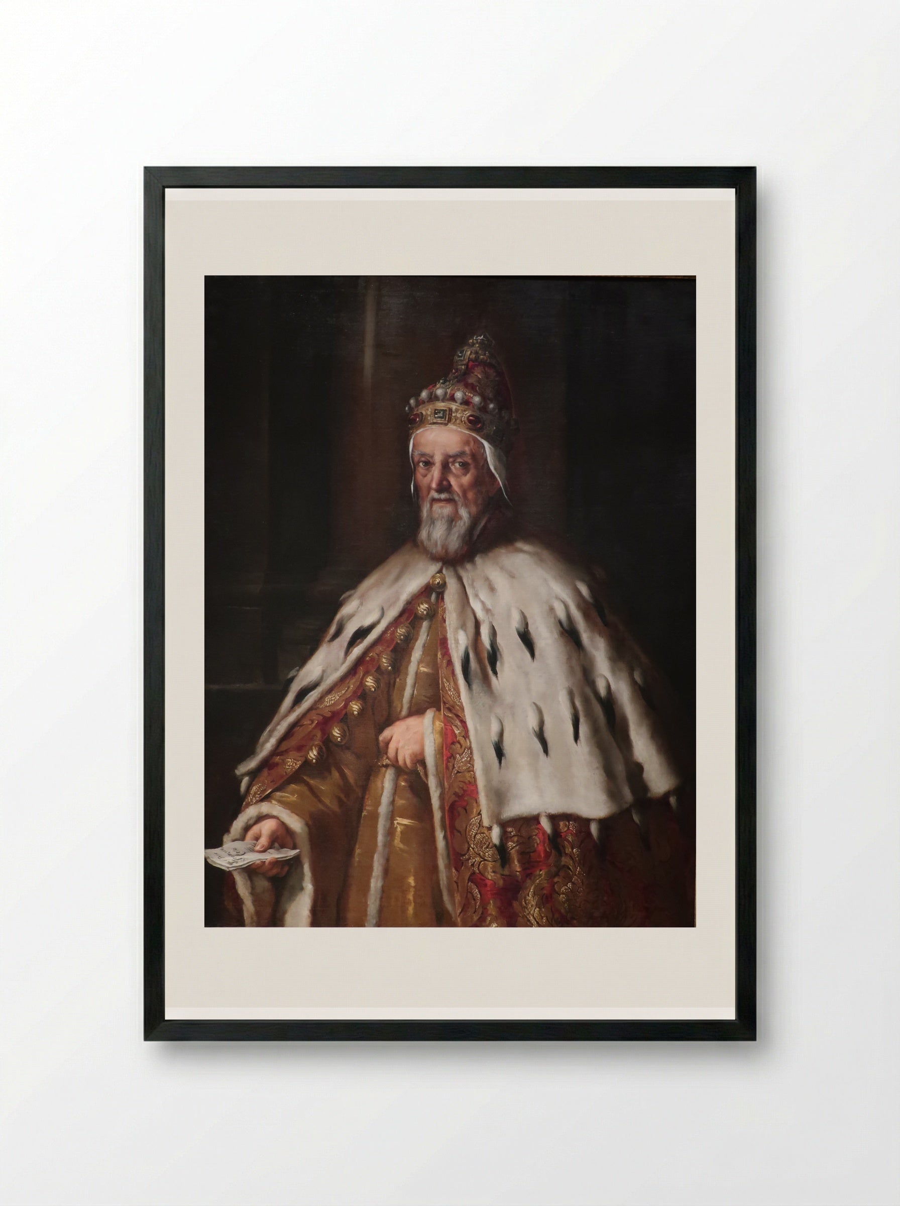 Doge Francesco Erizzo - Bernardo Strozzi - Framed Print Black